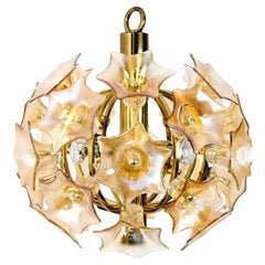 Flower Bulb Murano Glass Brass Sputnik by Simon & Schelle, 1970
