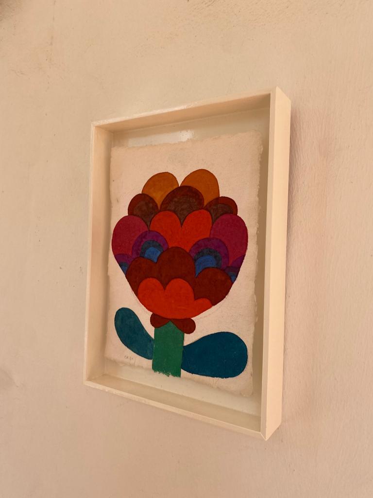 Flower by Caroline Rennequin 2021 Gouache on Handmade Indian Paper For Sale 7