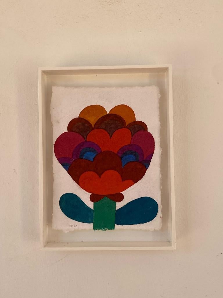 Other Flower by Caroline Rennequin 2021 Gouache on Handmade Indian Paper For Sale