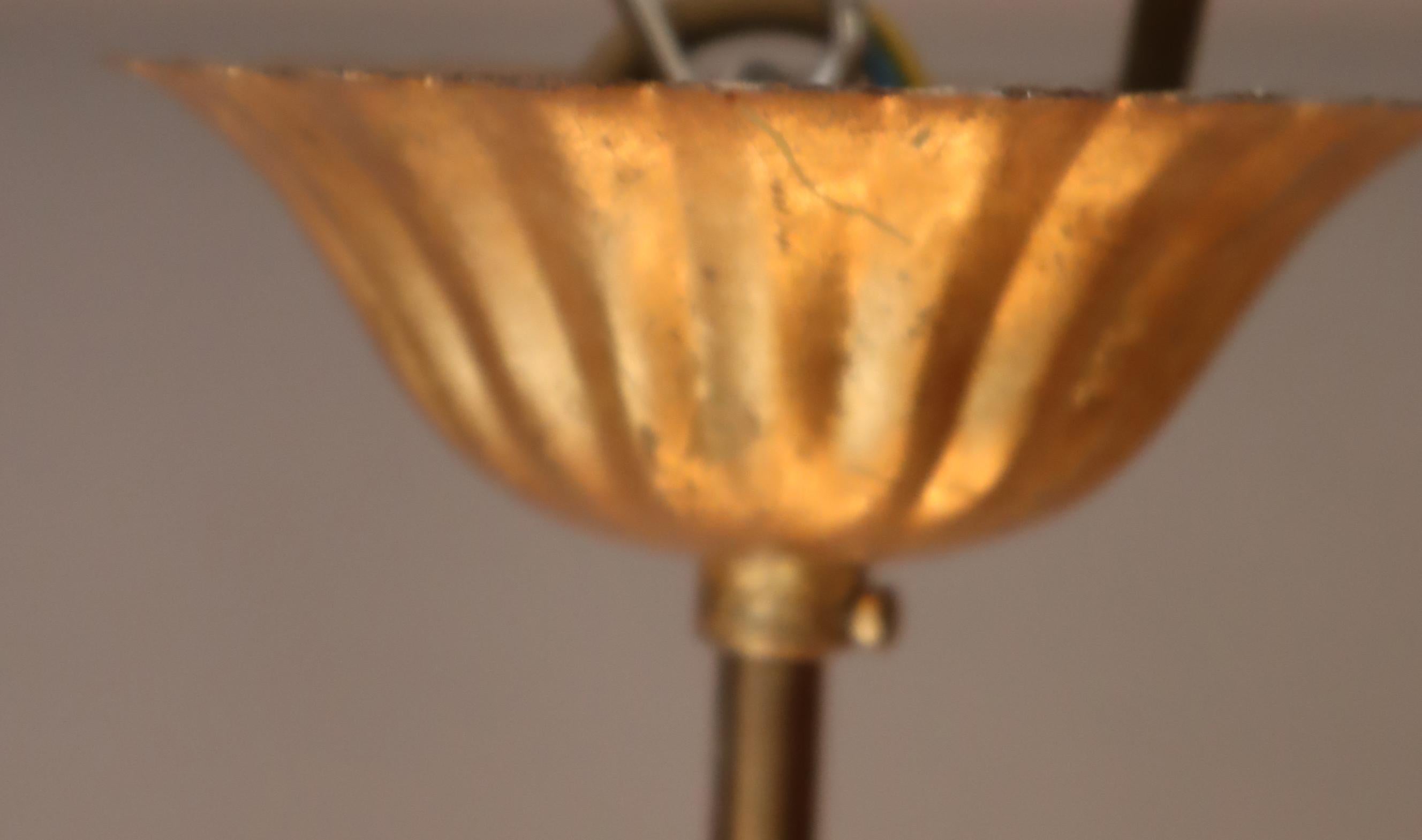 Araña Flower Calla Lilly en oro, años 70, de Hans Kögl Tallado en venta