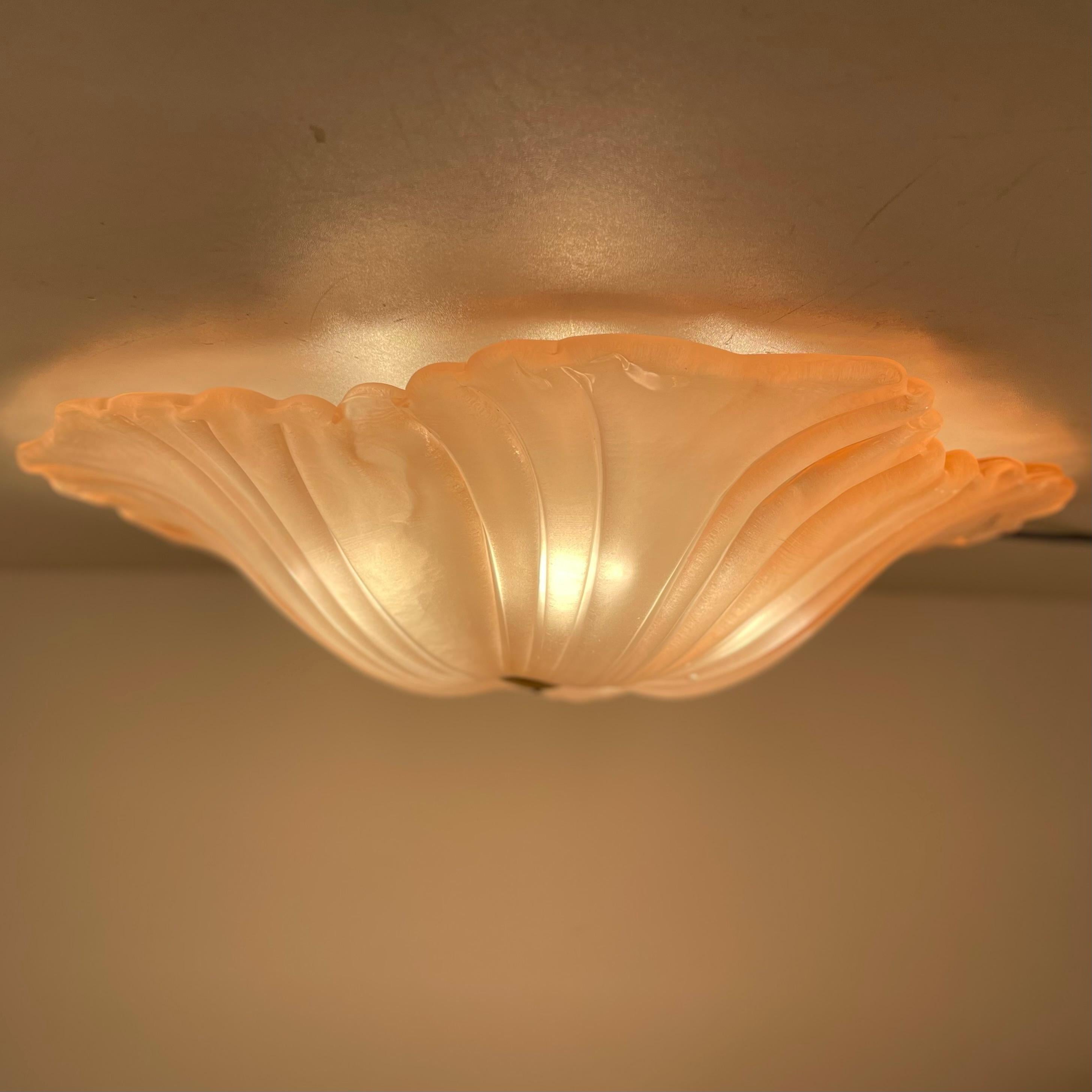 Lampada da soffitto a forma di fiore di Murano Due, anni '80 in vendita 5