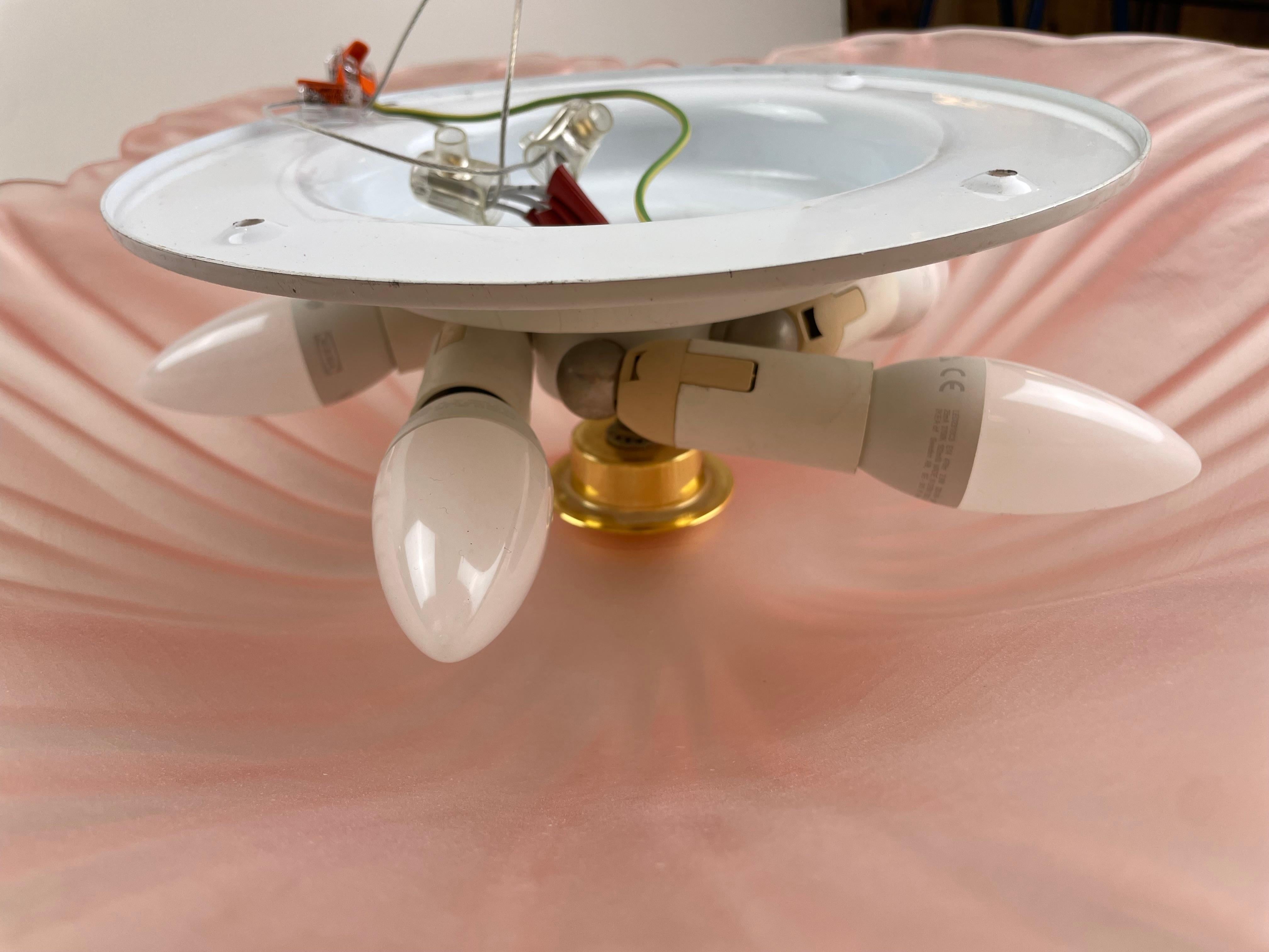 Lampada da soffitto a forma di fiore di Murano Due, anni '80 in vendita 13