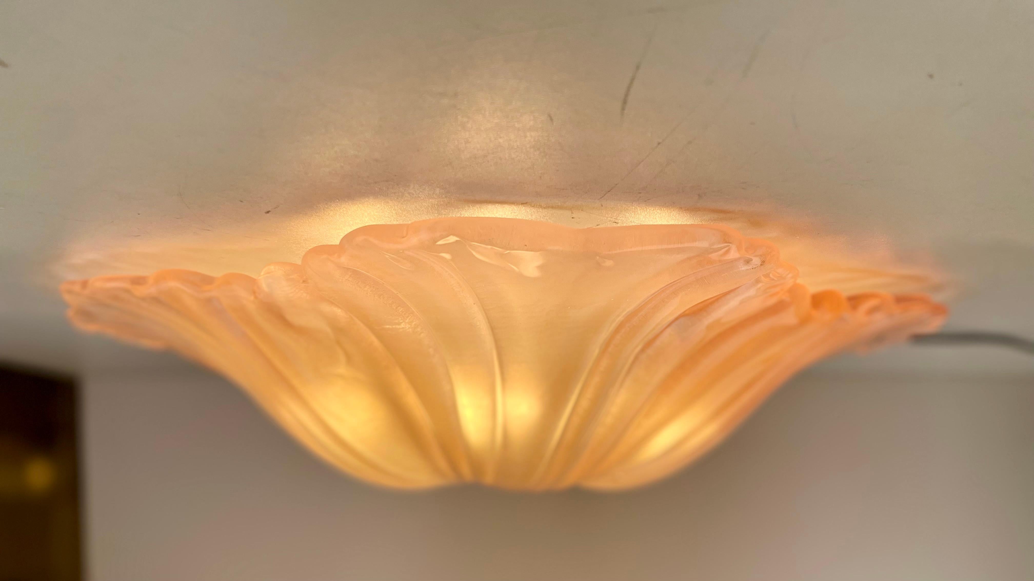 Metallo Lampada da soffitto a forma di fiore di Murano Due, anni '80 in vendita