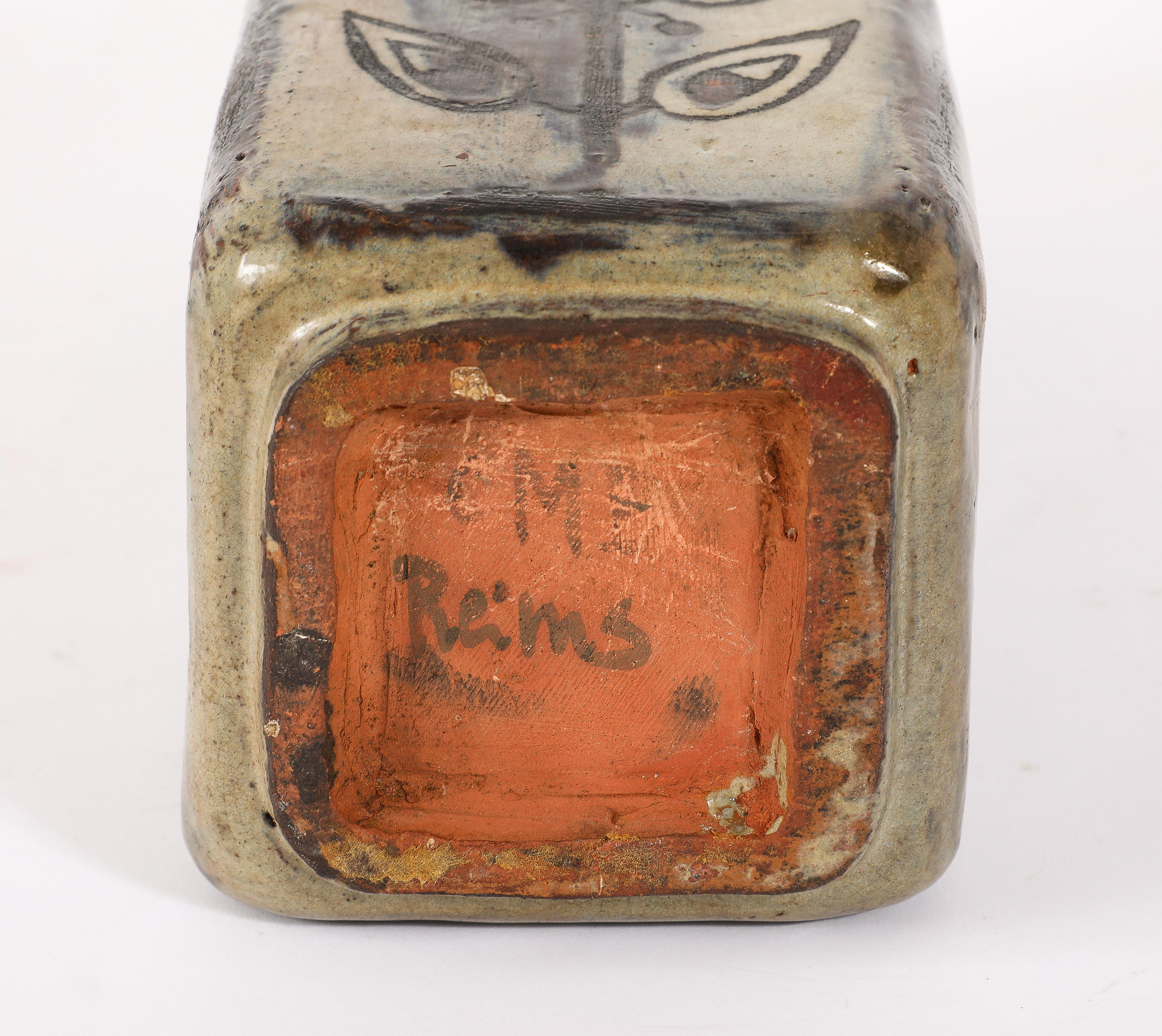 Lámpara de mesa de cerámica Flor, Francia Años 50 en venta 4