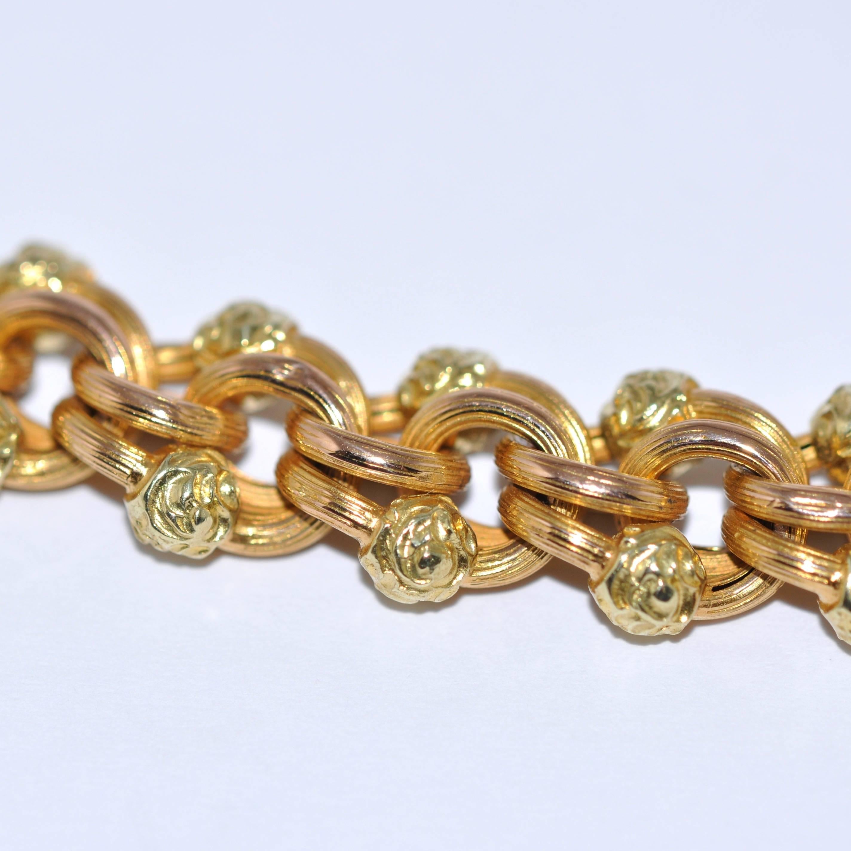 Flower Chain Yellow Gold 18 Carat Bracelet 1