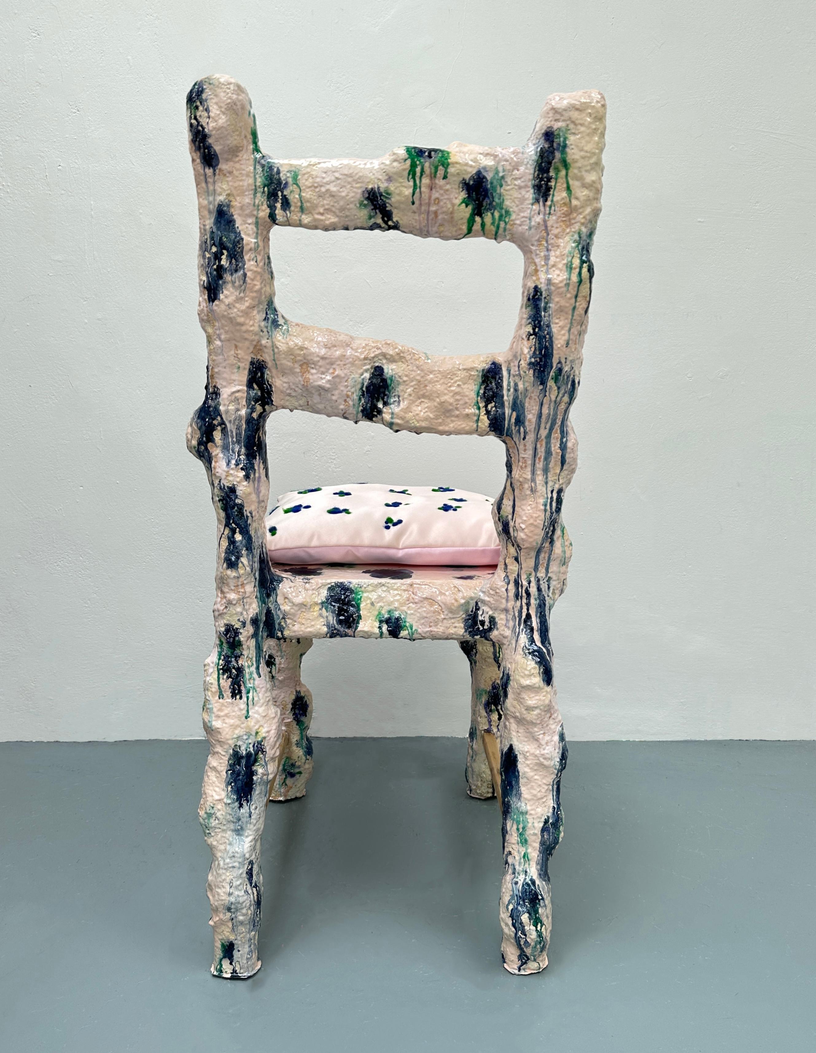 Wood Flower Chair by Maria Zakioso For Sale