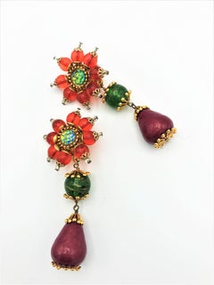 Flower clip-on earring by Christian Lacroix Paris, Resin  1990s