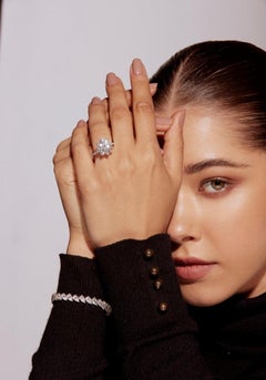Flower Cluster Moissanite Ring 925 Sterling Silver Moissanite Band Ring For Her.