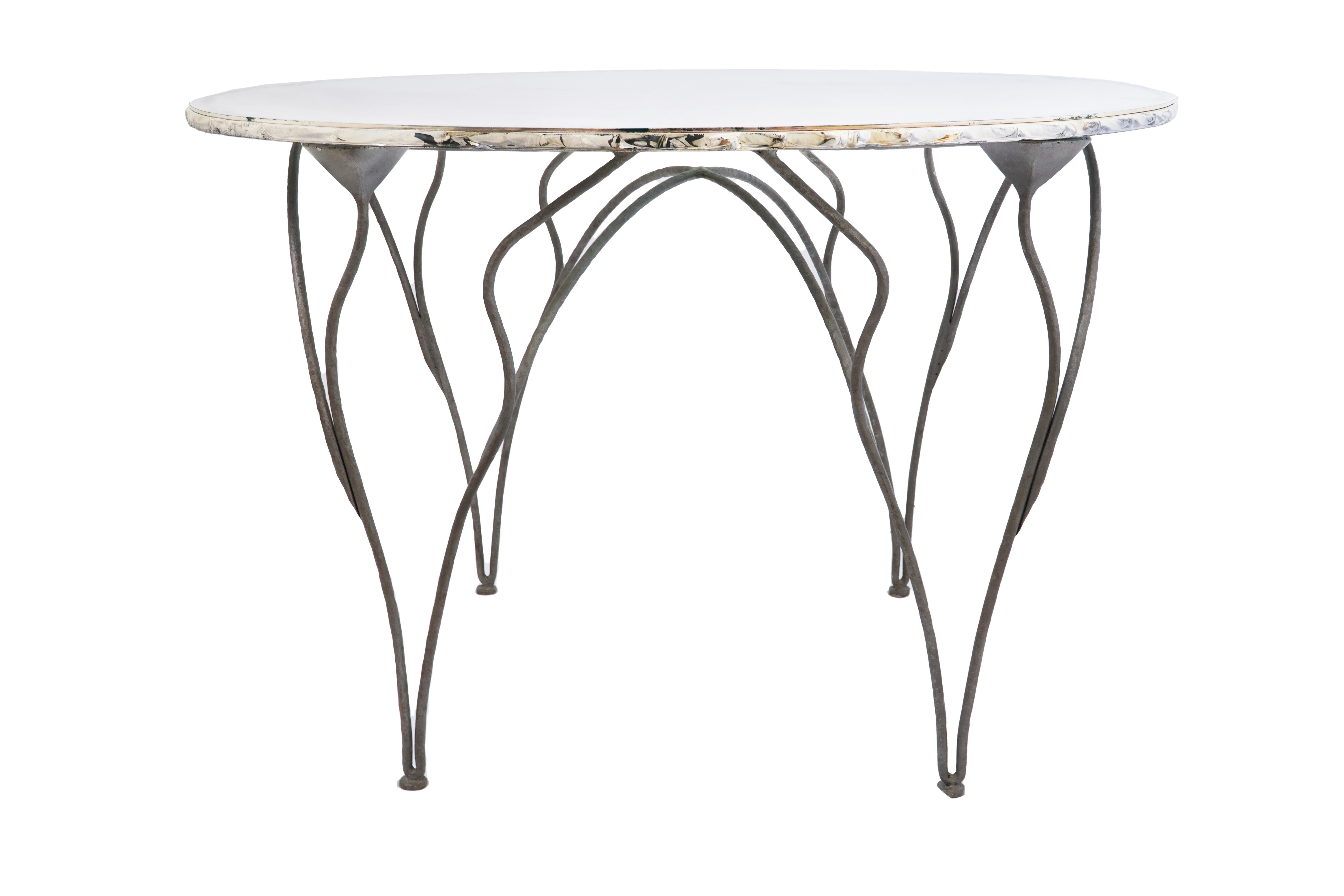 This  console table is a contemporary piece, made entirely by hand in Tuscany Italy, 100% of Italian origin.  
The special silver plating treatment, performed over the years by Sabrina, gives uniqueness to the entire object, always different and