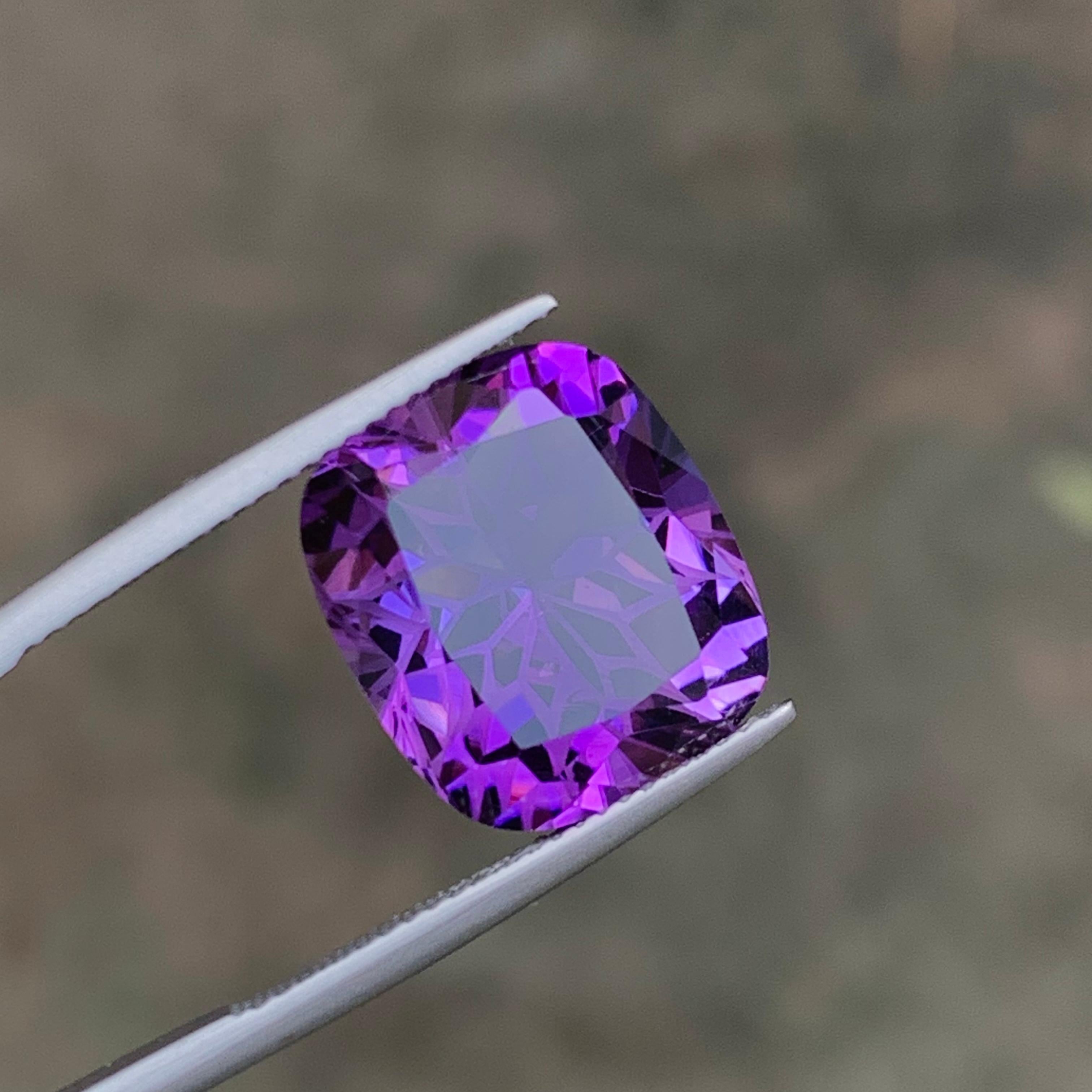 Flower Cut Purple Natural Amethyst Pendant Loose Gemstone 10.90 Ct for Jewelry For Sale 3