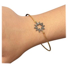 Flor Pulsera Delicada Pave Diamante 925 Plata Pulsera de Diamantes Regalo de Aniversario