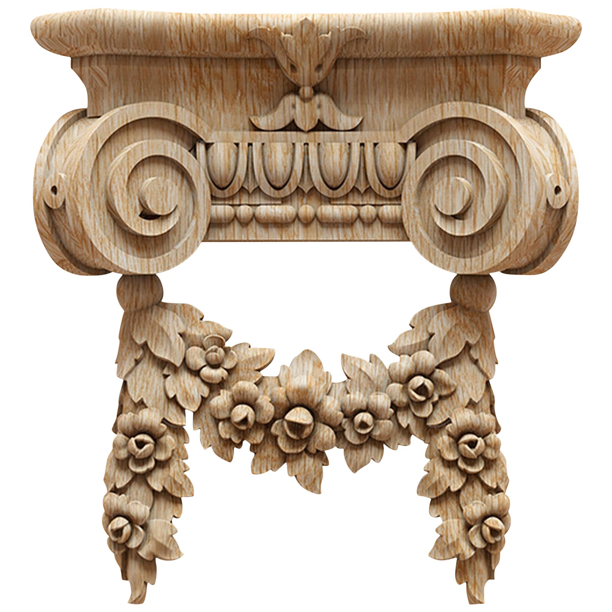 Ionic Flower Decorative Column Capital for Walls, Doors, Furniture, Interior For Sale