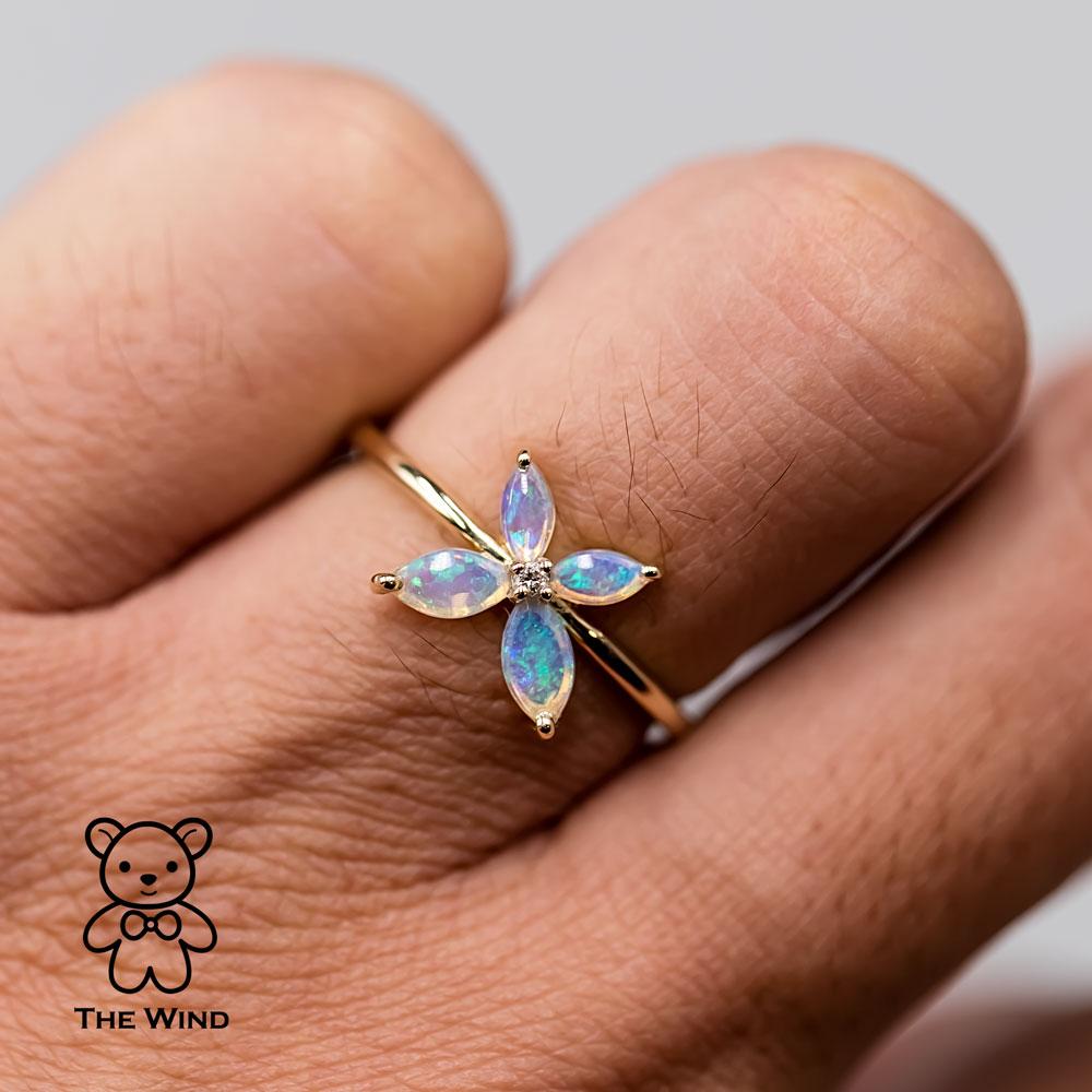 Flower Design Australian Crystal Opal Diamond Engagement Wedding Ring 14K Yellow Gold.


Free Domestic USPS First Class Shipping!  Free One Year Limited Warranty!  Free Gift Bag or Box with every order!



Opal—the queen of gemstones, is one of the