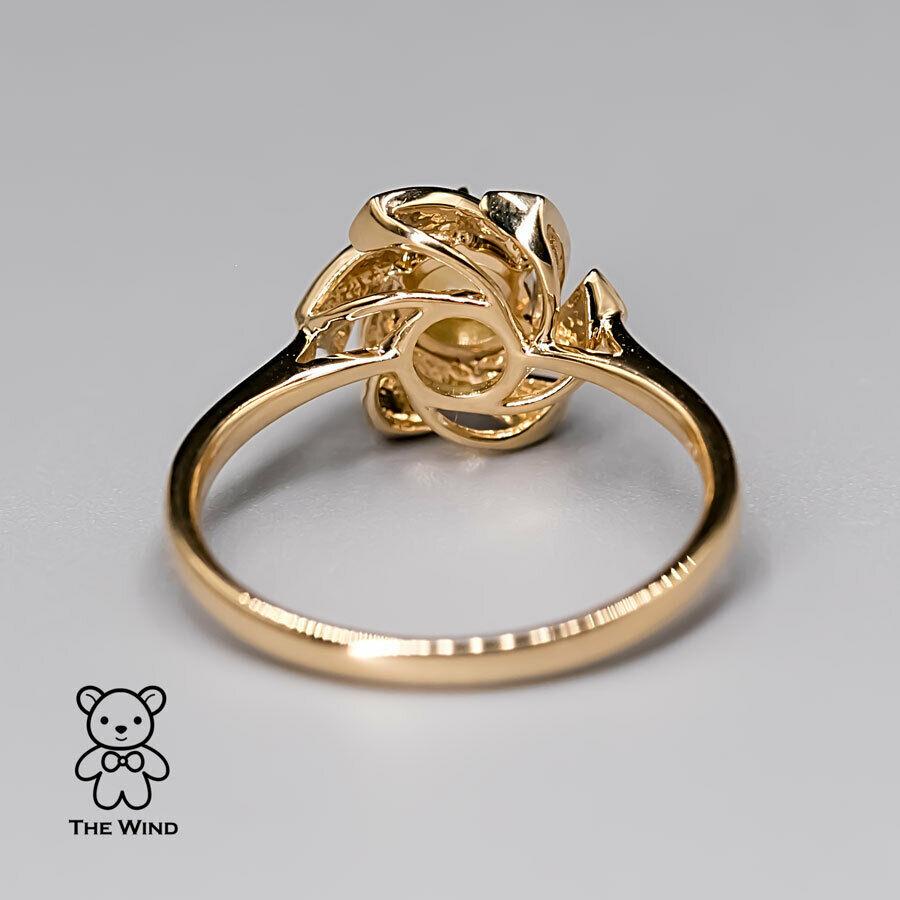 Artist Flower Design Australian Solid Opal Diamond Engagement Wedding Ring For Sale
