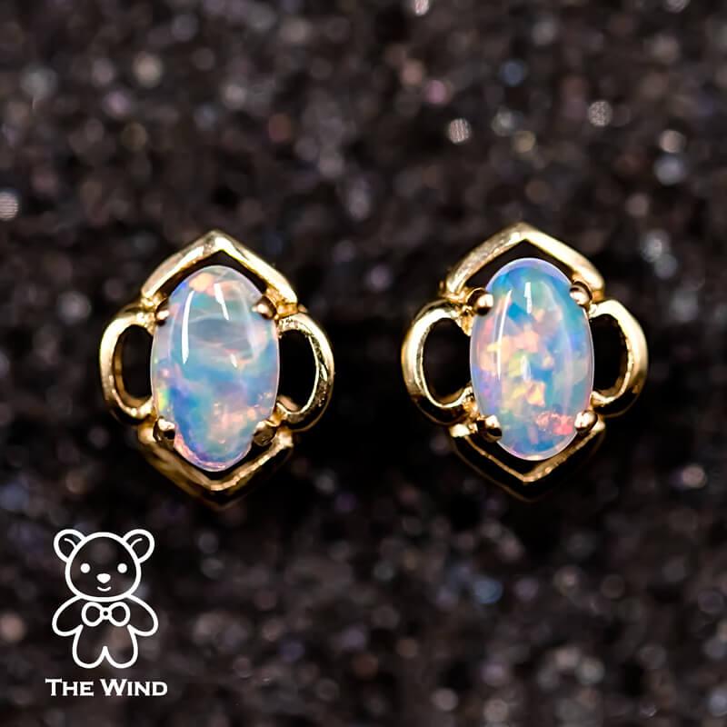Flower Design Oval Shaped Australian Solid Opal Stud Earrings 14k Yellow Gold.


Free Domestic USPS First Class Shipping!  Free One Year Limited Warranty!  Free Gift Bag or Box with every order!



Opal—the queen of gemstones, is one of the most