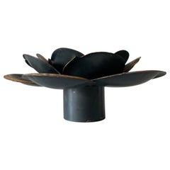 Flower Design Brass Flush Mount Ceiling Lamp, 1970s, Germany