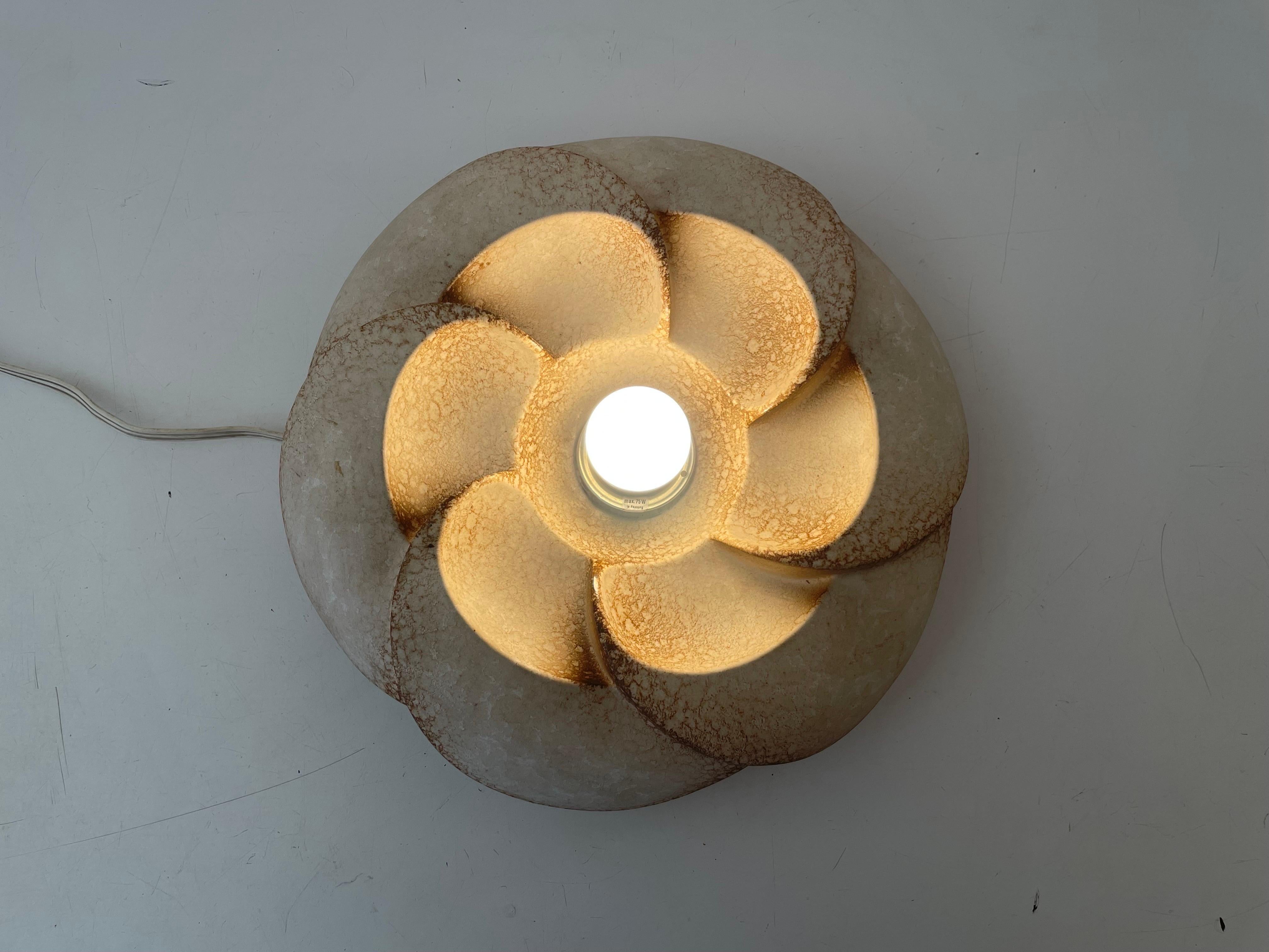 Flower Design Ceramic Flush Mount Ceiling Lamp, 1960s, Germany For Sale 3
