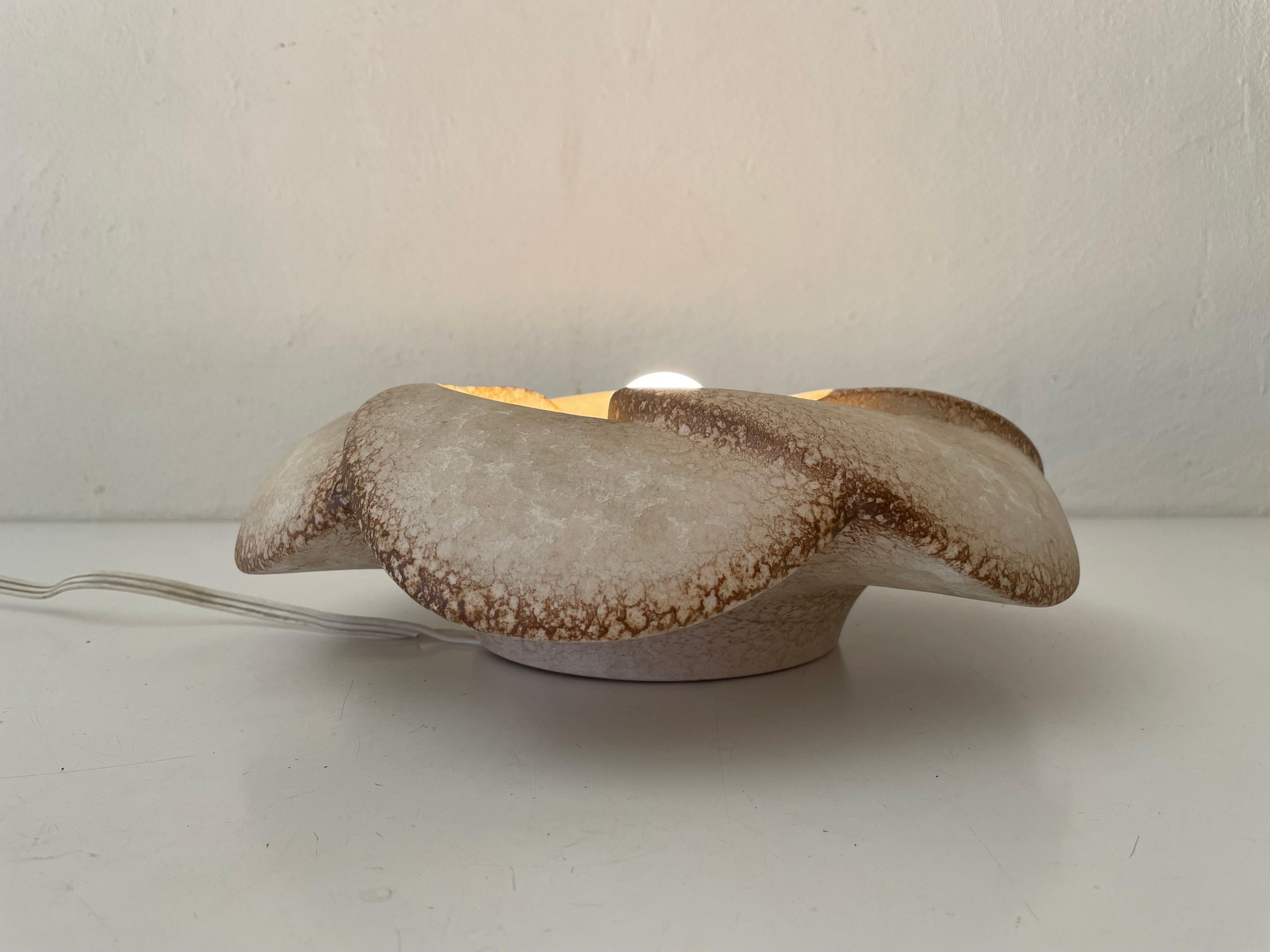 Flower Design Ceramic Flush Mount Ceiling Lamp, 1960s, Germany For Sale 4