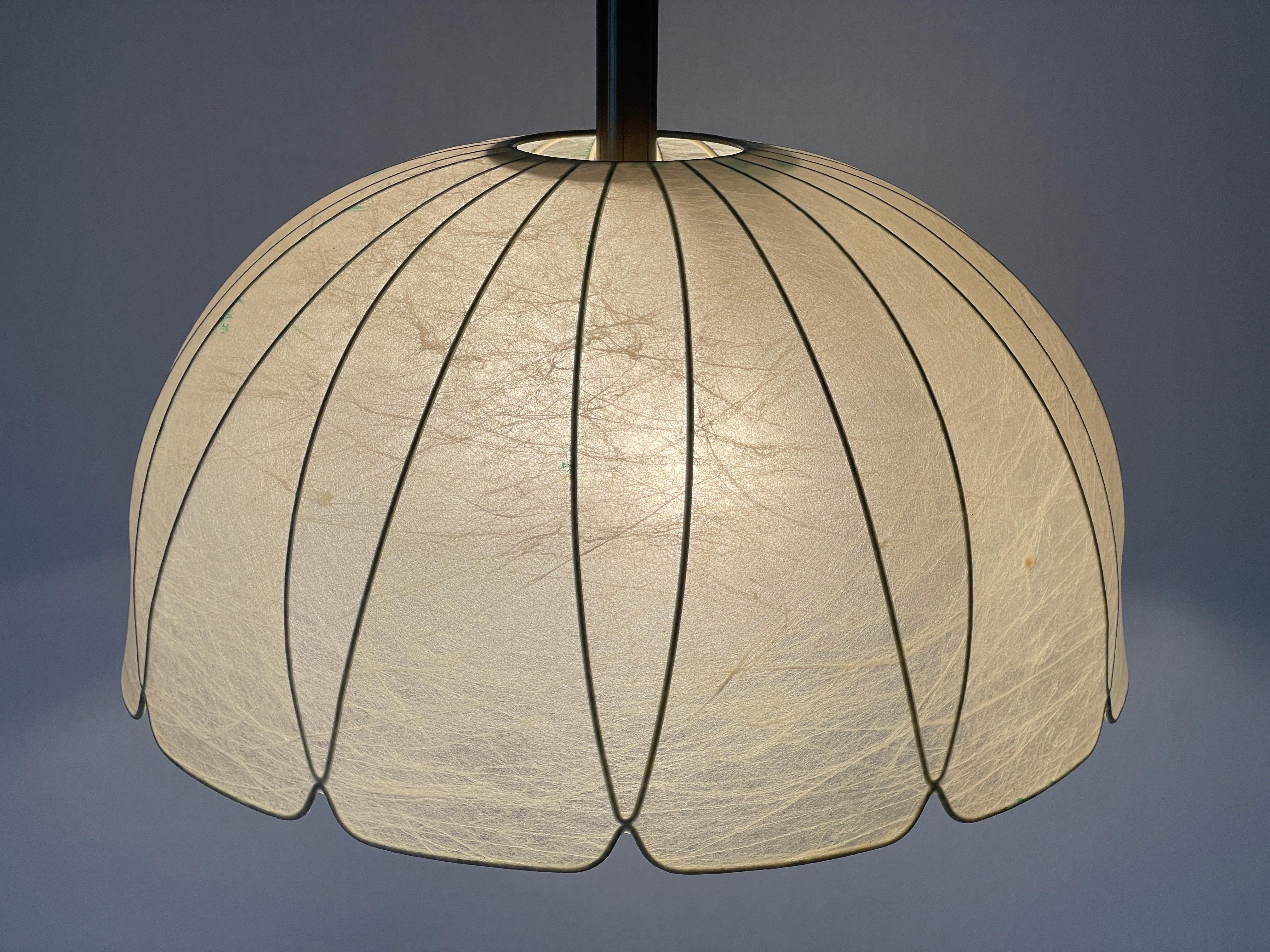 Flower Design Cocoon Adjustable Height Pendant Lamp by Goldkant, 1960s, Germany For Sale 6