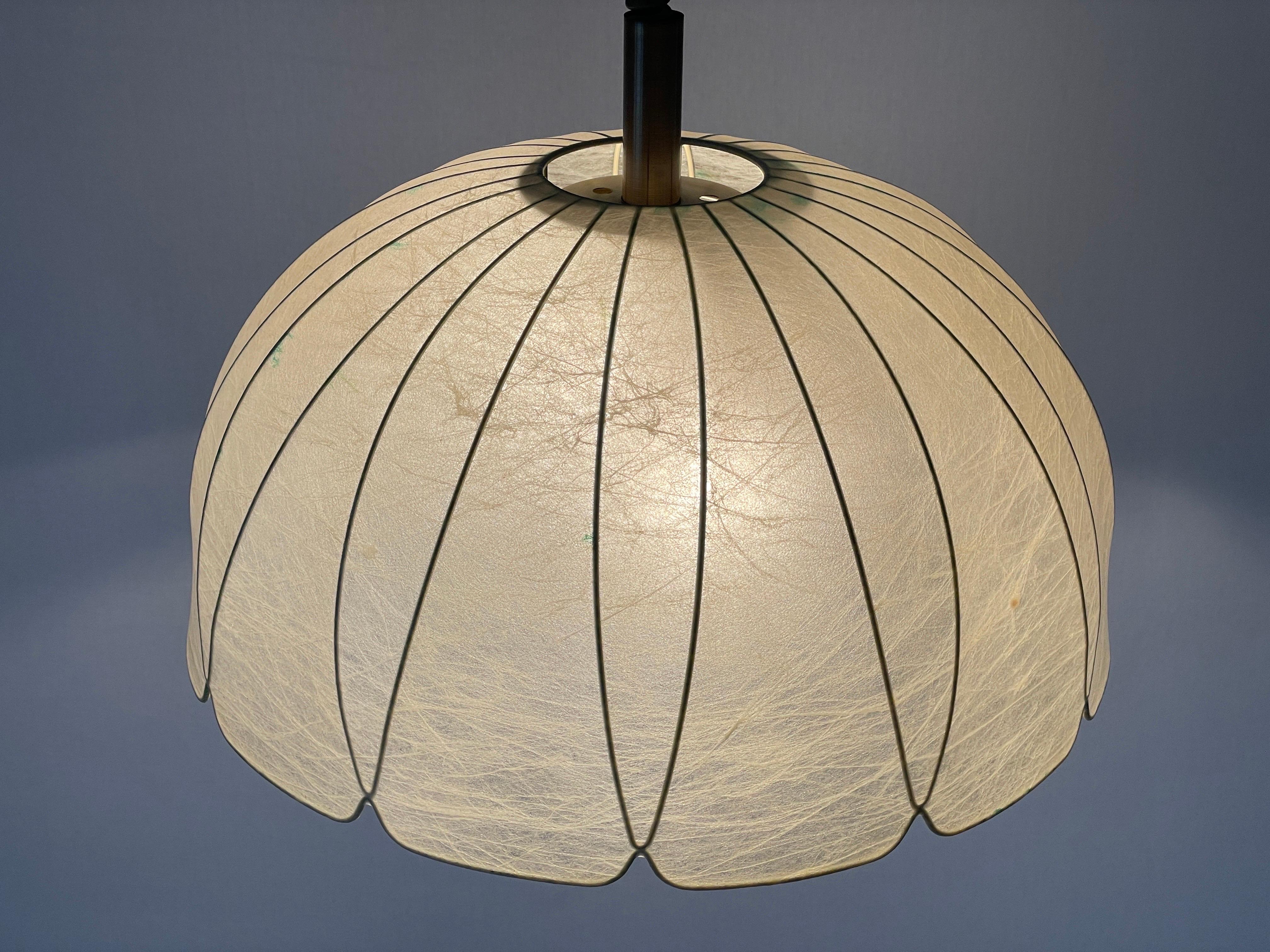 Flower Design Cocoon Adjustable Height Pendant Lamp by Goldkant, 1960s, Germany For Sale 7