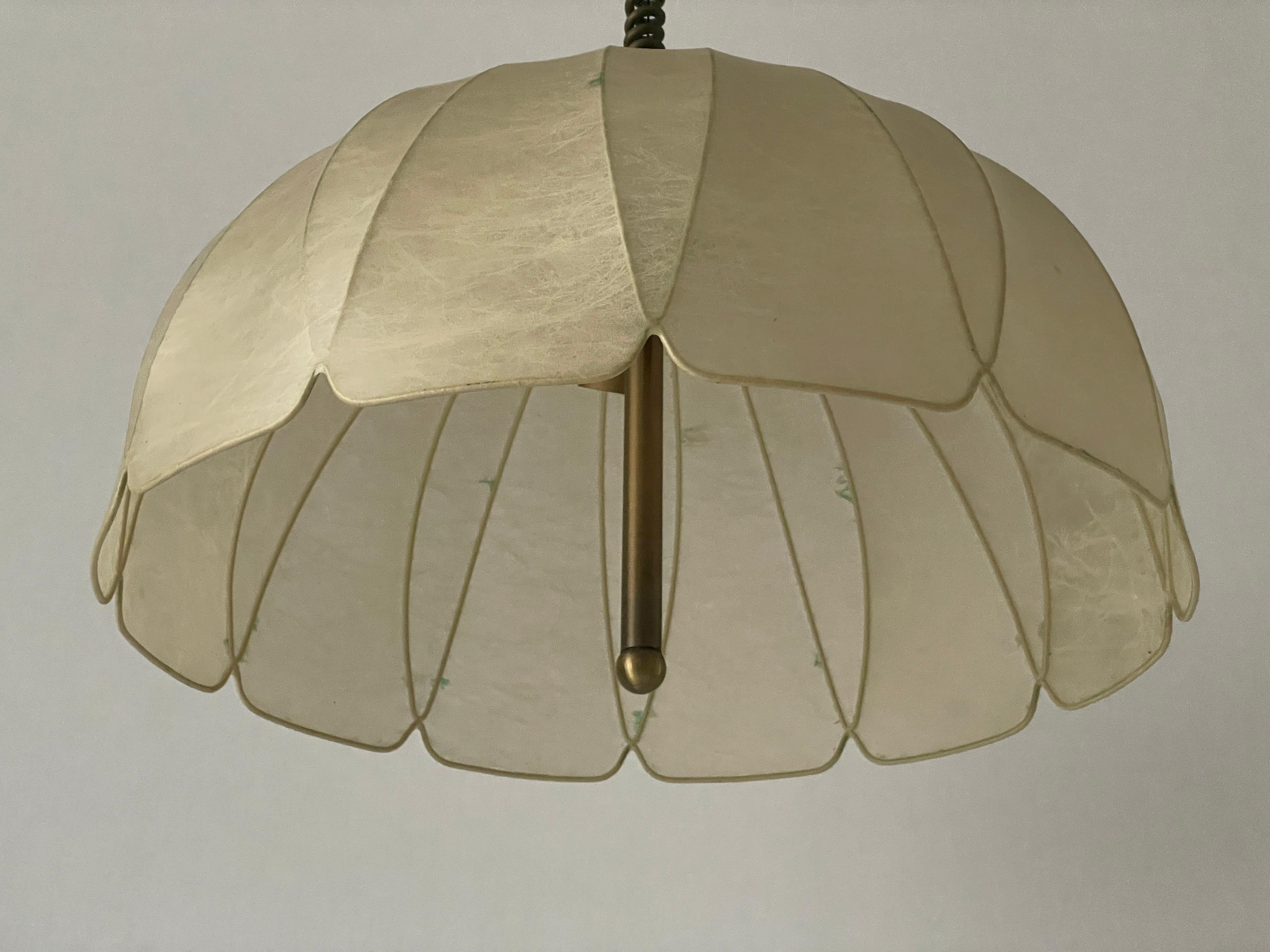 Mid-Century Modern Flower Design Cocoon Adjustable Height Pendant Lamp by Goldkant, 1960s, Germany For Sale