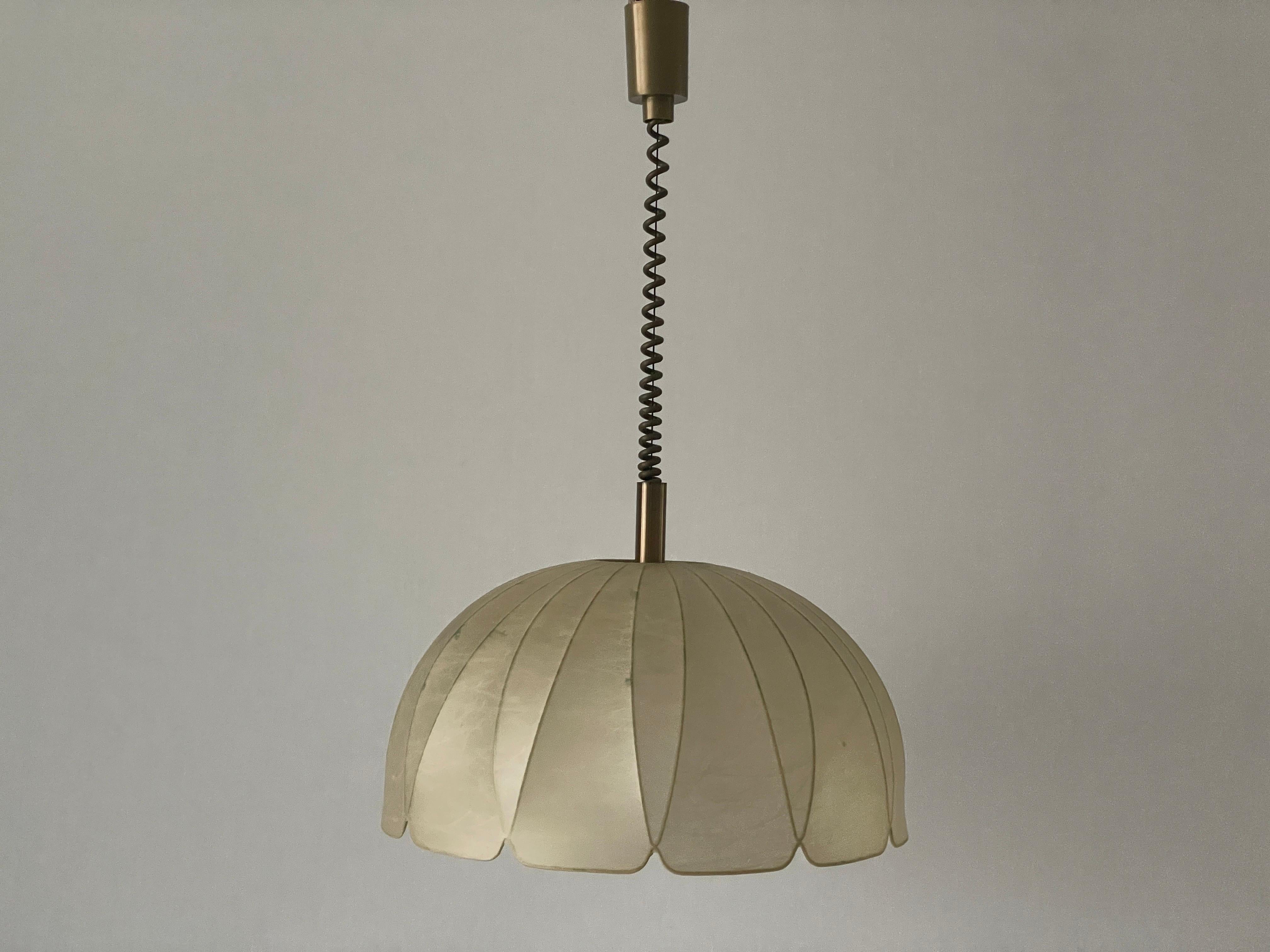 Mid-20th Century Flower Design Cocoon Adjustable Height Pendant Lamp by Goldkant, 1960s, Germany For Sale