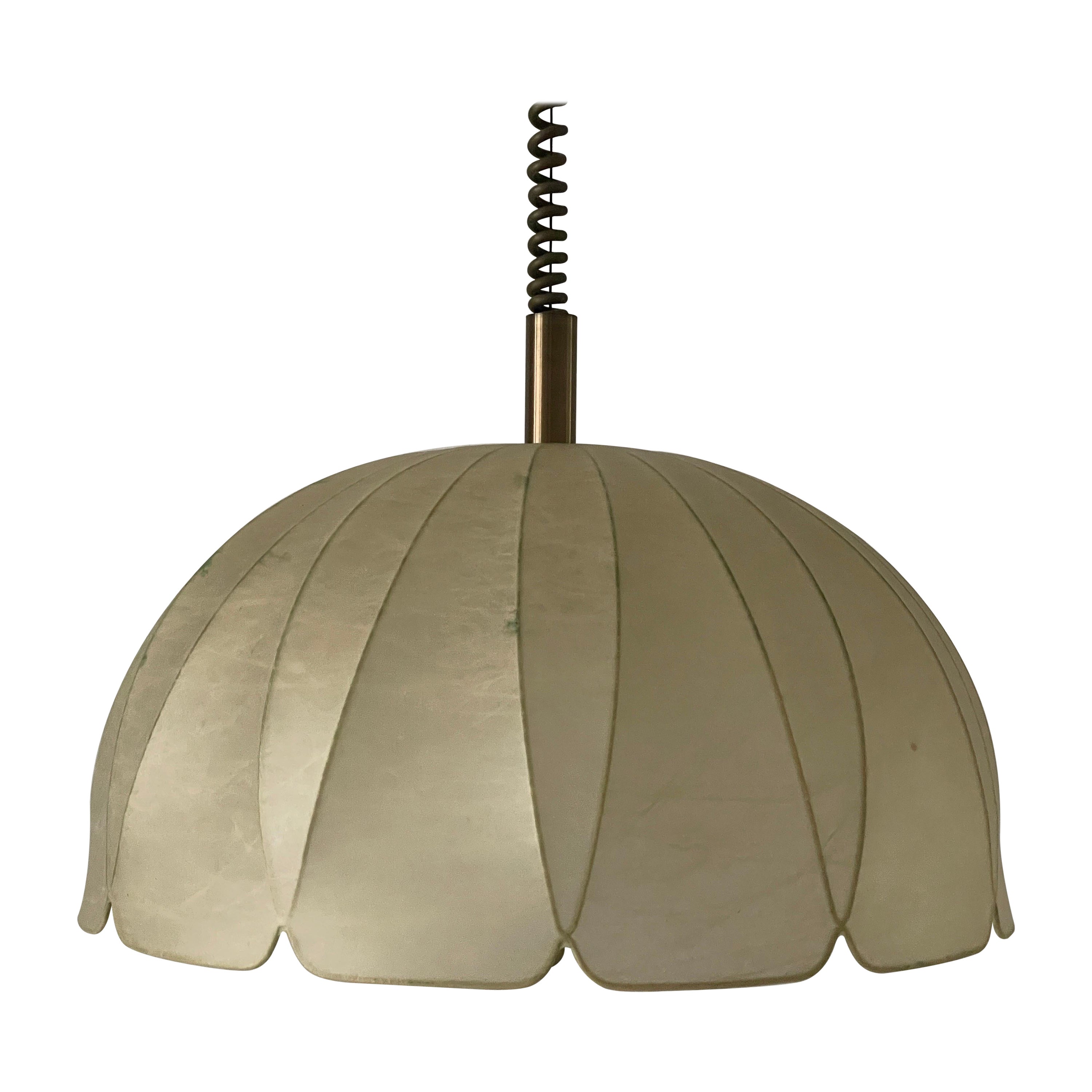 Lampada a sospensione ad altezza regolabile Flower Design Cocoon di Goldkant, anni '60, Germania