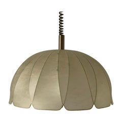 Flower Design Cocoon Adjustable Height Pendant Lamp by Goldkant, 1960s, Germany