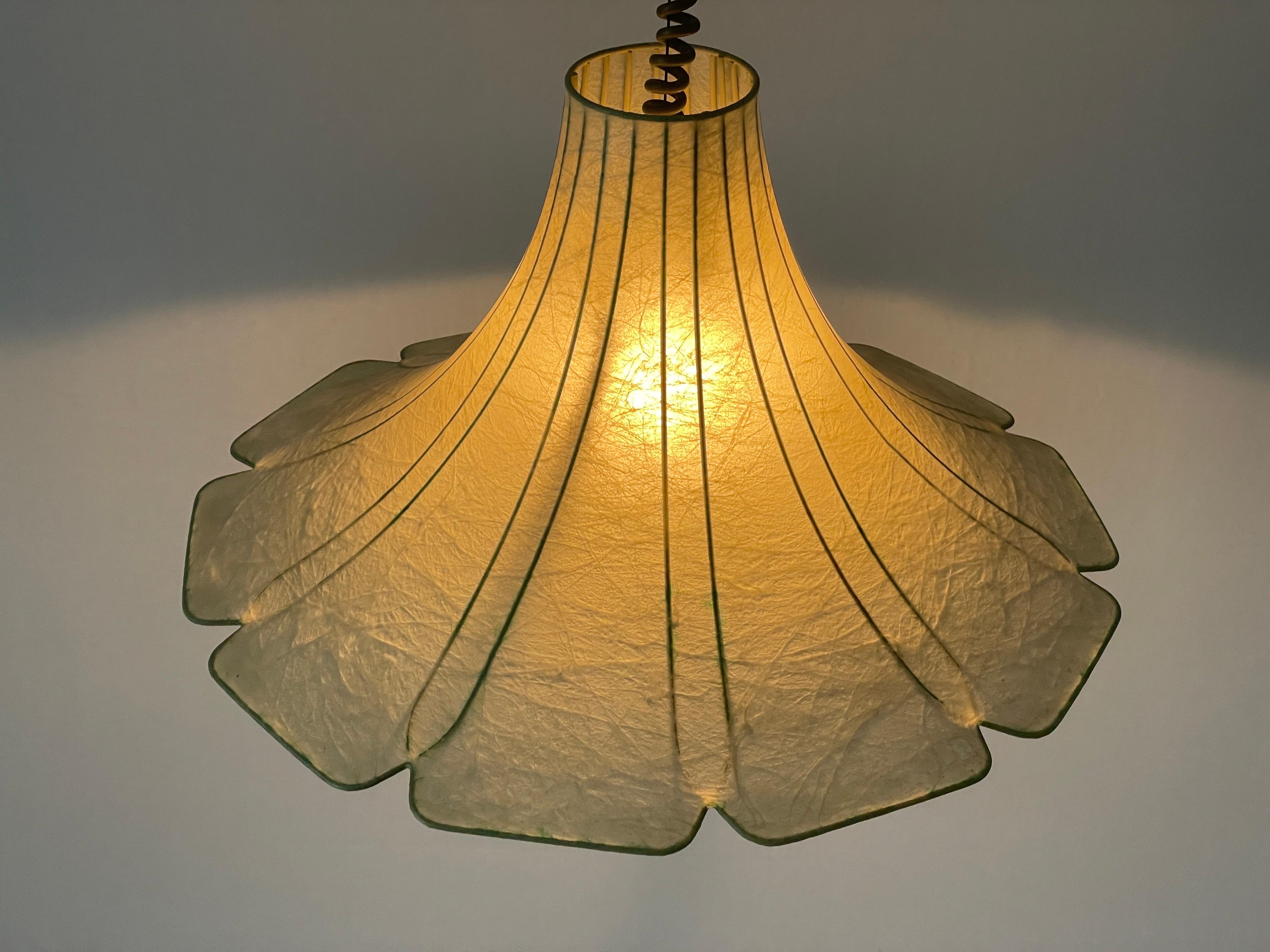 Flower Design Cocoon Pendant Lamp by Goldkant, 1960s, Germany For Sale 4