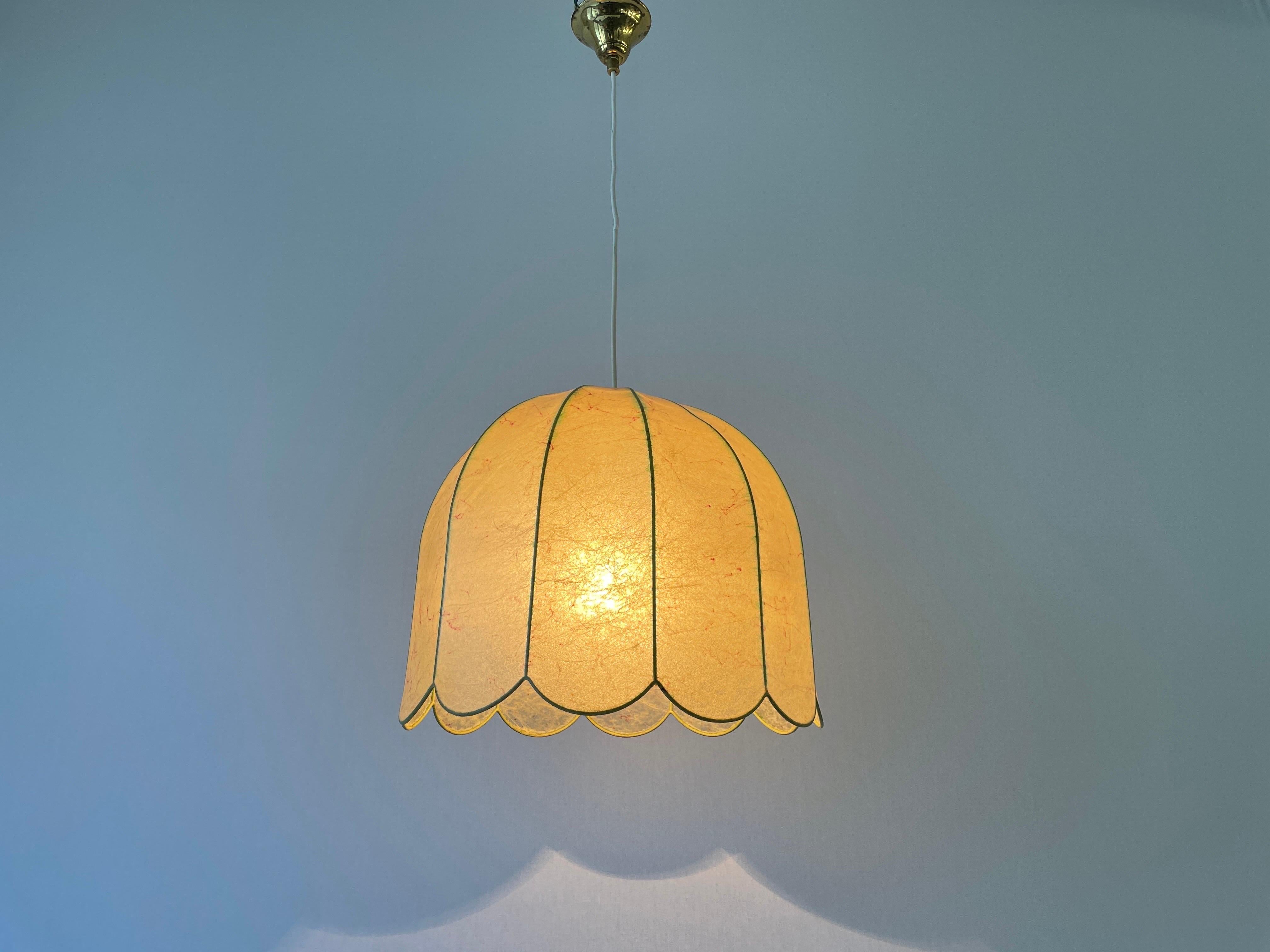 Flower Design Cocoon Pendant Lamp by Goldkant, 1960s, Germany 5