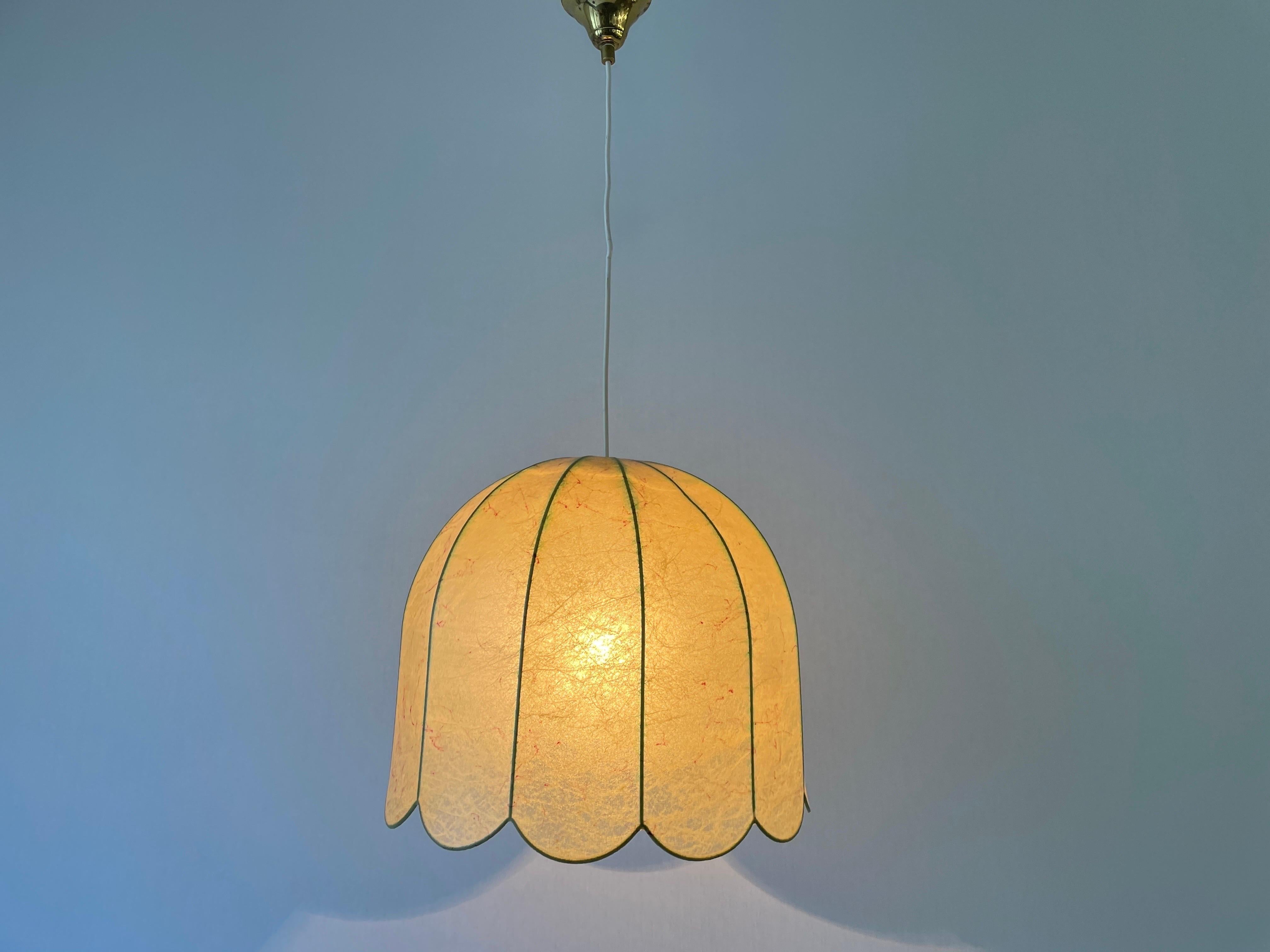 Flower Design Cocoon Pendant Lamp by Goldkant, 1960s, Germany 6