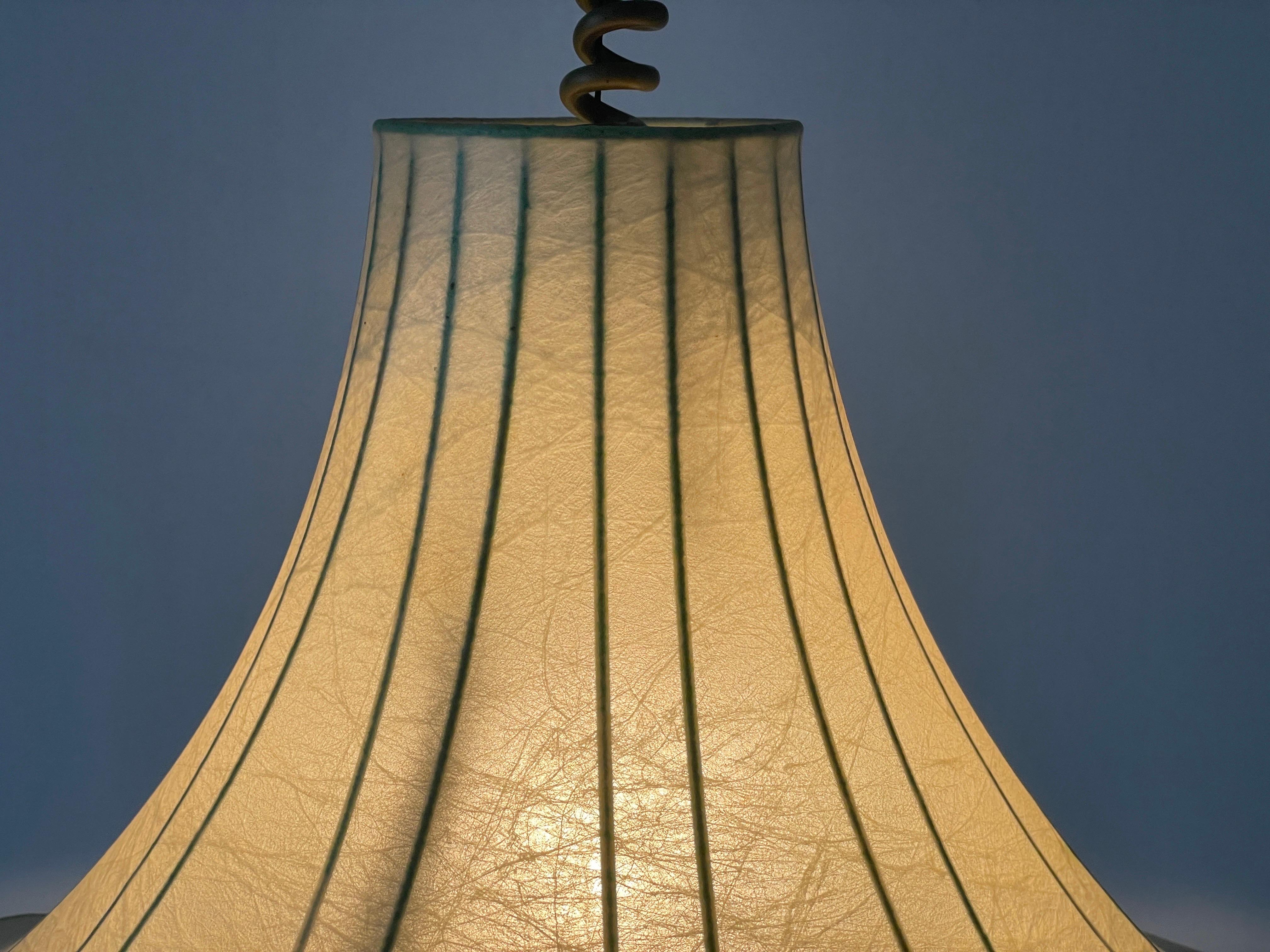 Flower Design Cocoon Pendant Lamp by Goldkant, 1960s, Germany For Sale 7