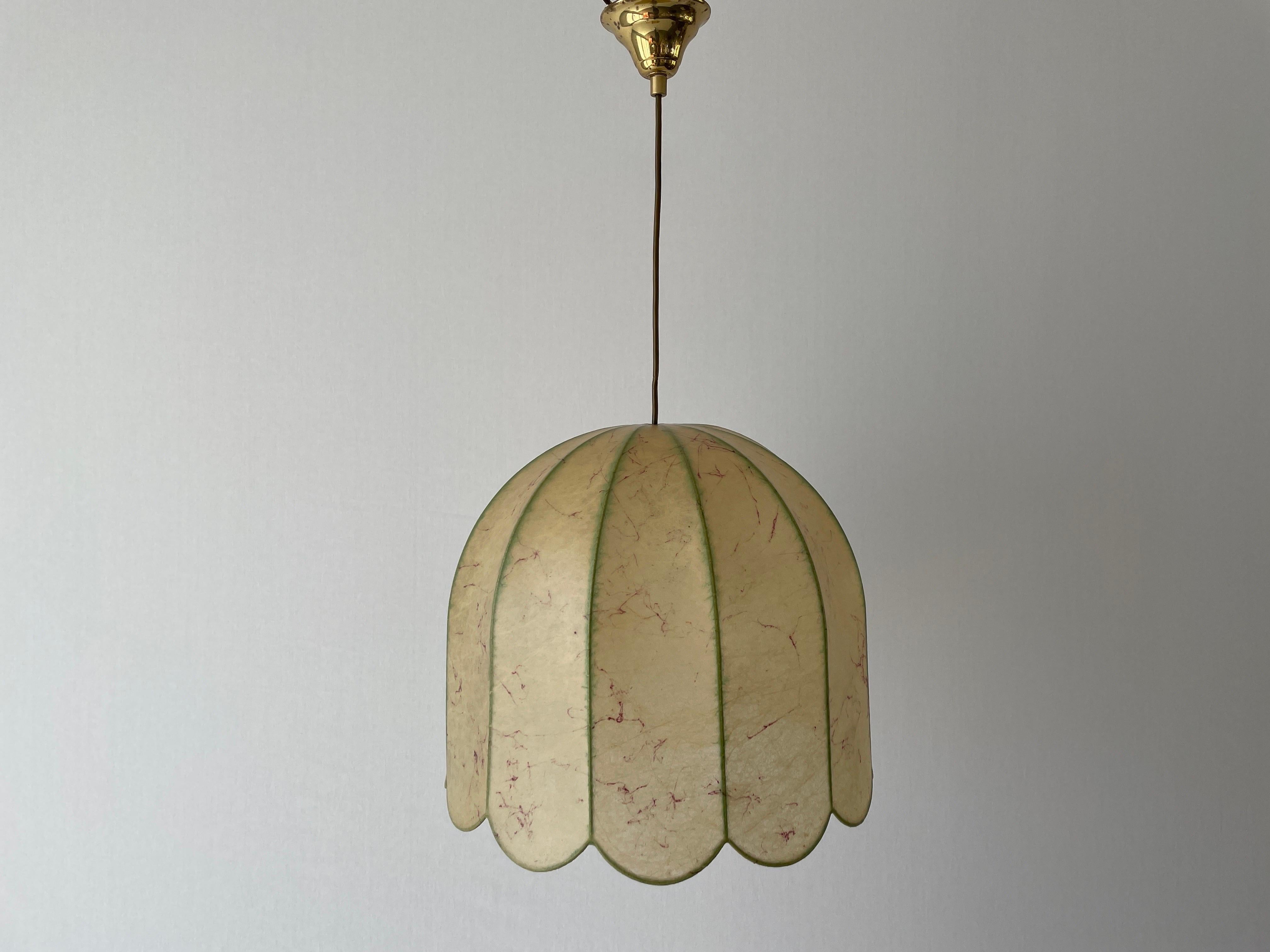 Mid-Century Modern Flower Design Cocoon Pendant Lamp by Goldkant, 1960s, Germany