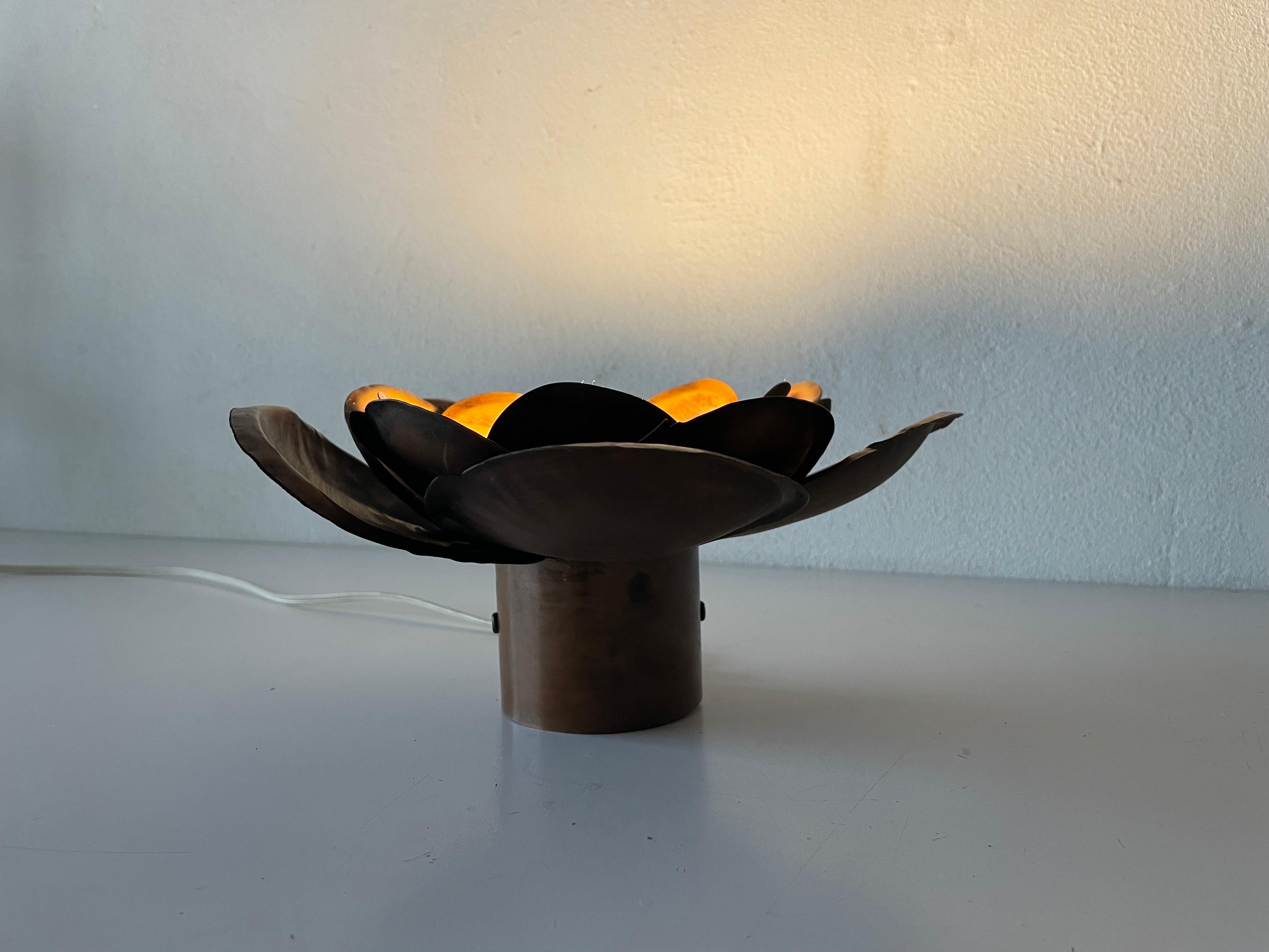 Flower Design Copper Flush Mount Ceiling Lamps, 1970s, Germany 10