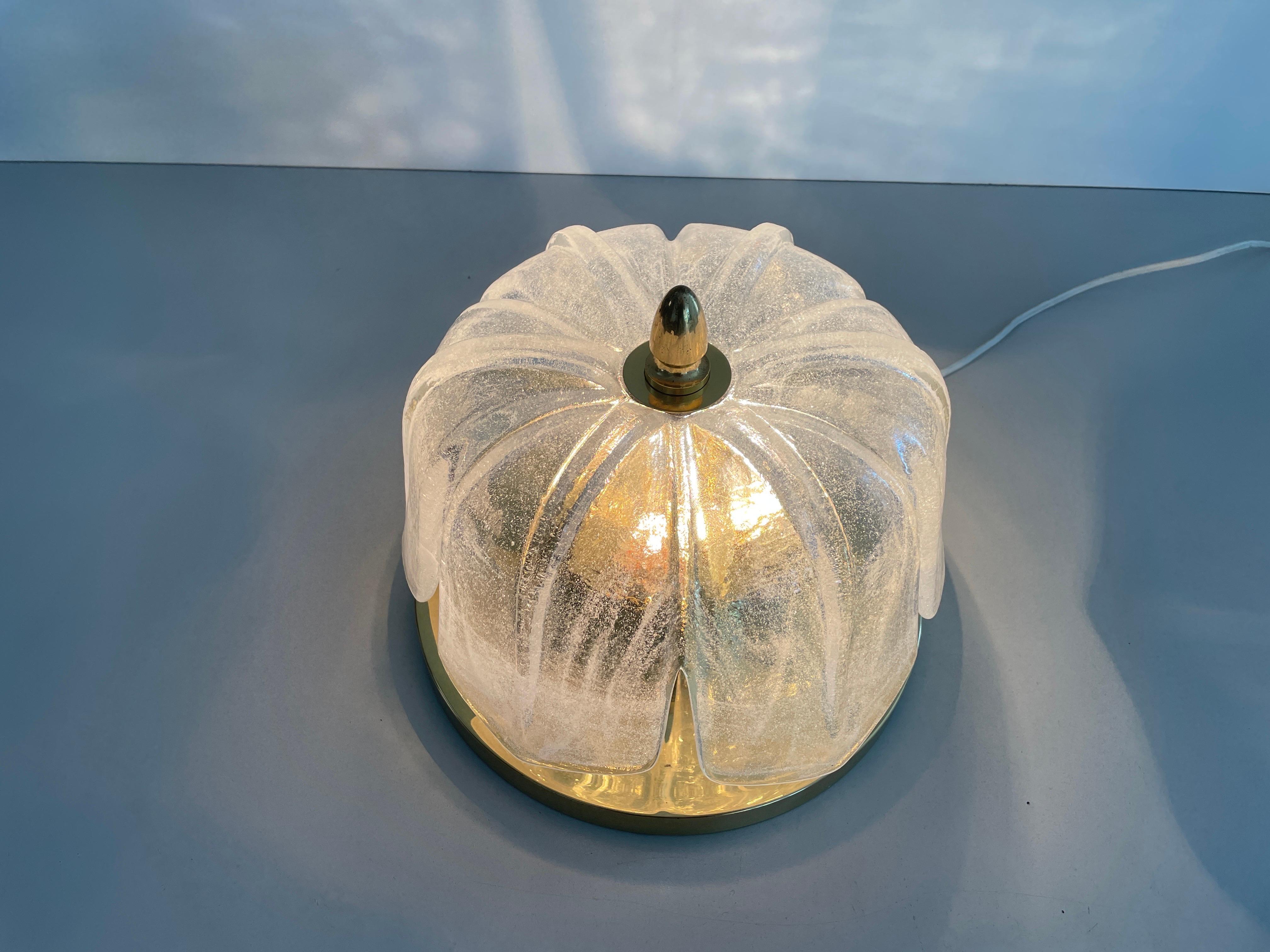 Lampada da soffitto a incasso in vetro e ottone Flower Design/One di Limburg, anni '60, Germania in vendita 5