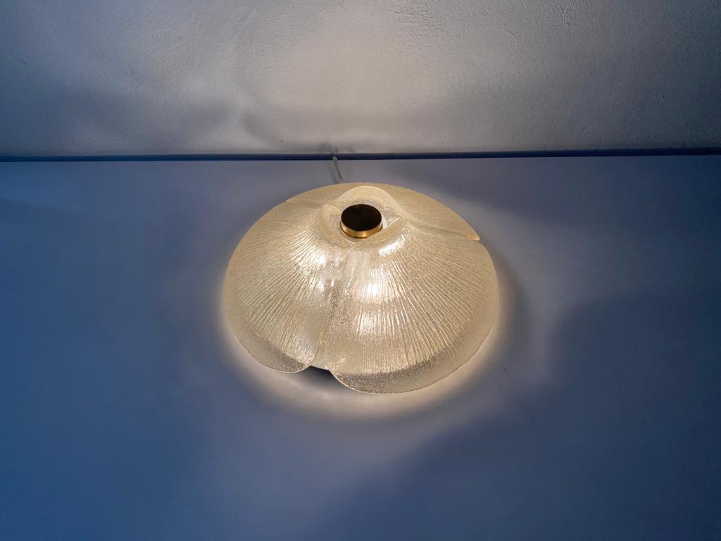 Flower Design Glass Ceiling Lamp by Peill Putzler, 1960s Germany 4