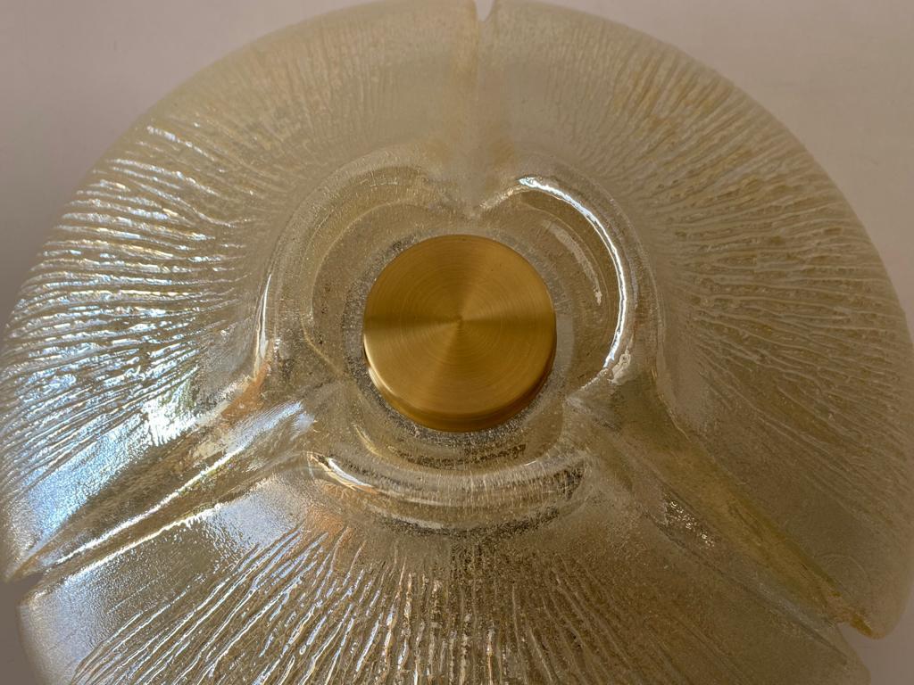 Flower Design Glass Ceiling Lamp by Peill Putzler, 1960s Germany In Good Condition In Hagenbach, DE