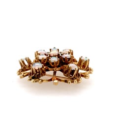 Flower Design Opal Pin