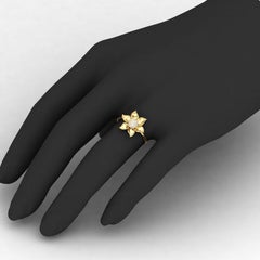 Flower Diamond 14 Karat Gold Diamond Ring