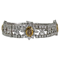 Bracelet fleur en or blanc 18 carats de 13,18 carats de couleur G-I et SI-VS
