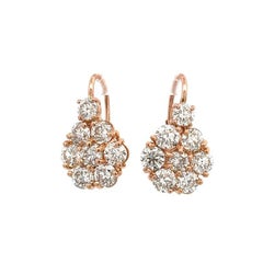 Flower Diamond Earrings 7.95ct in Rose Gold 18K