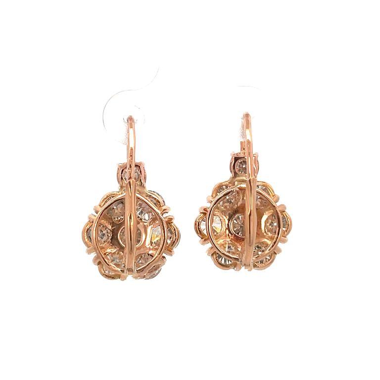 Flower Diamond Earrings 7.95ct in Rose Gold 18K In New Condition For Sale In New York, NY