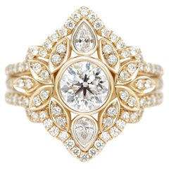 Verlobungsring, Blumen-Diamant-Ring, Diamant-Ring-Ring, Lily #5