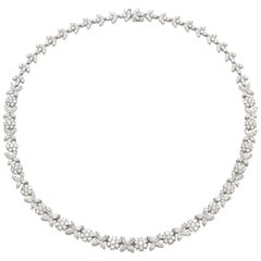 18.56 Carat Diamond Flowers Necklace