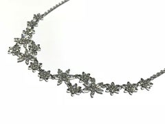 Flower Diamonds Necklace Set in 18 Karat White Gold