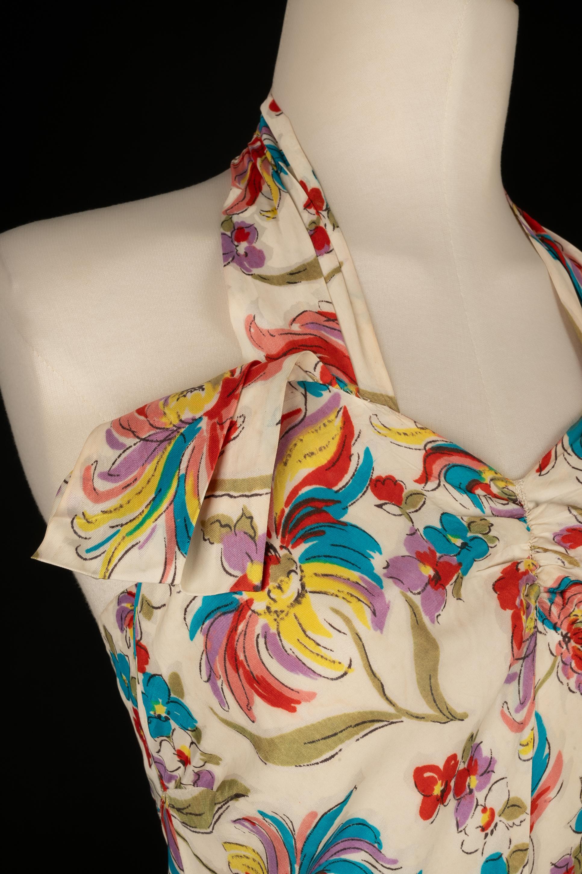 Flower dress 1940s For Sale 1