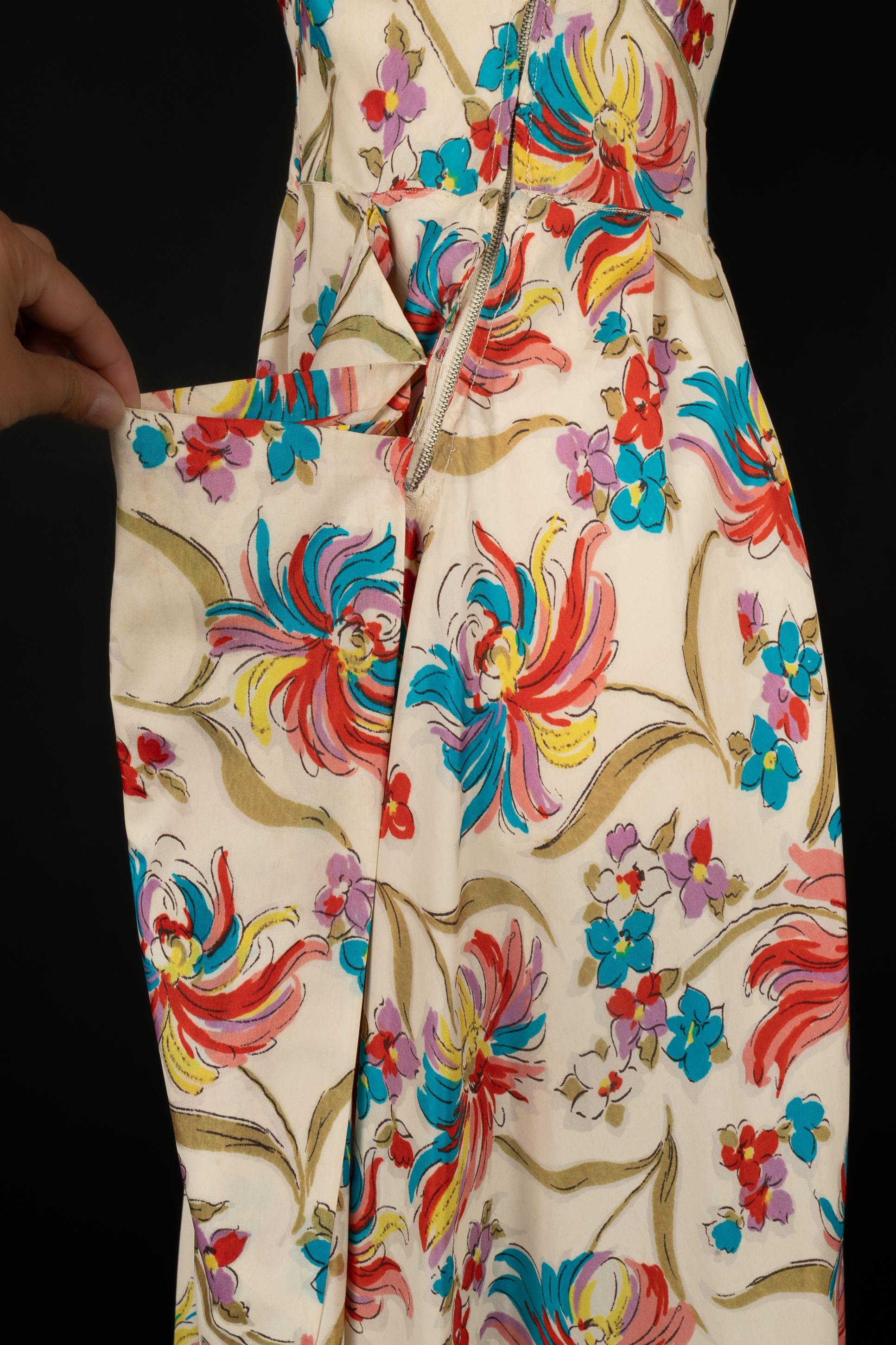 Flower dress 1940s For Sale 2