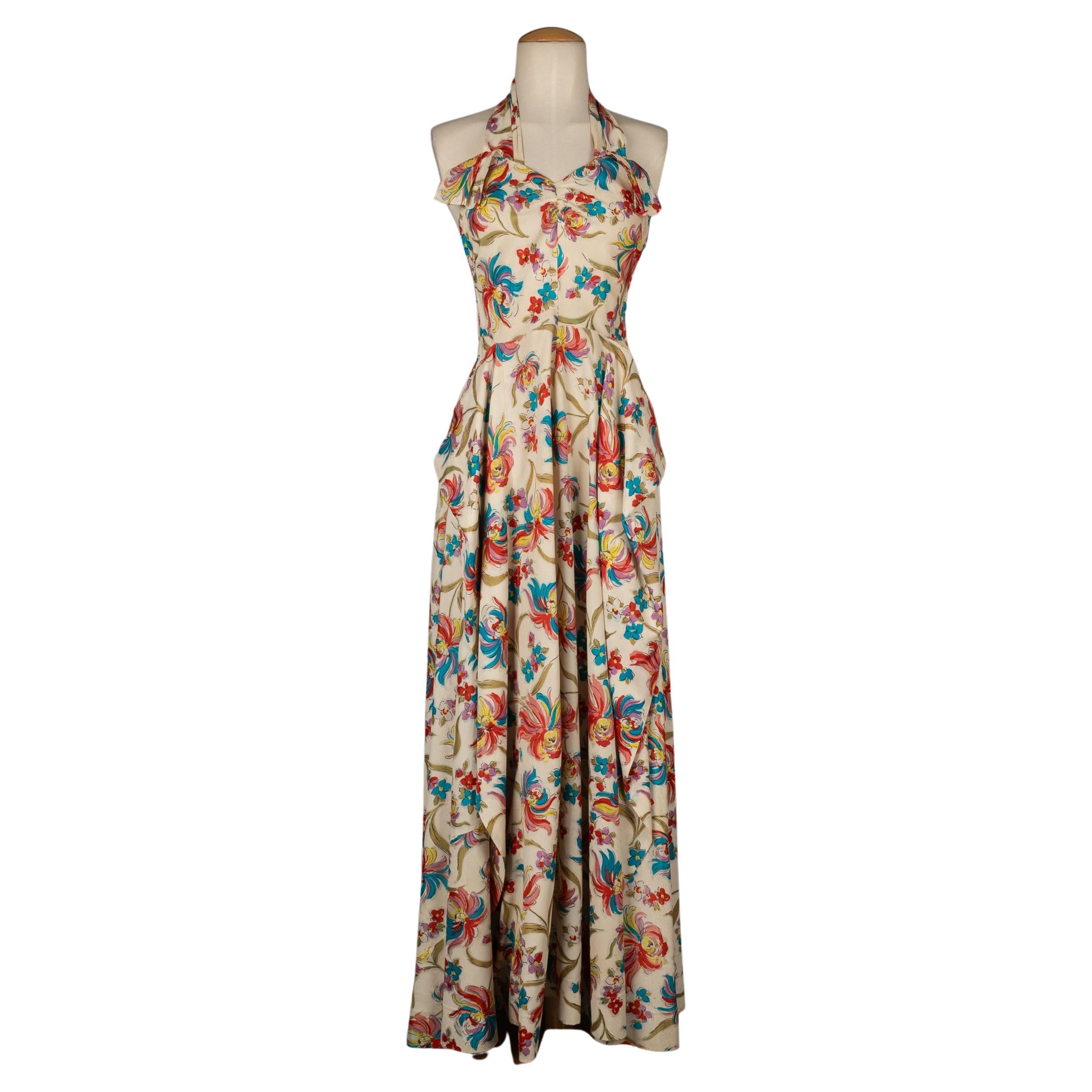 Flower dress 1940s For Sale