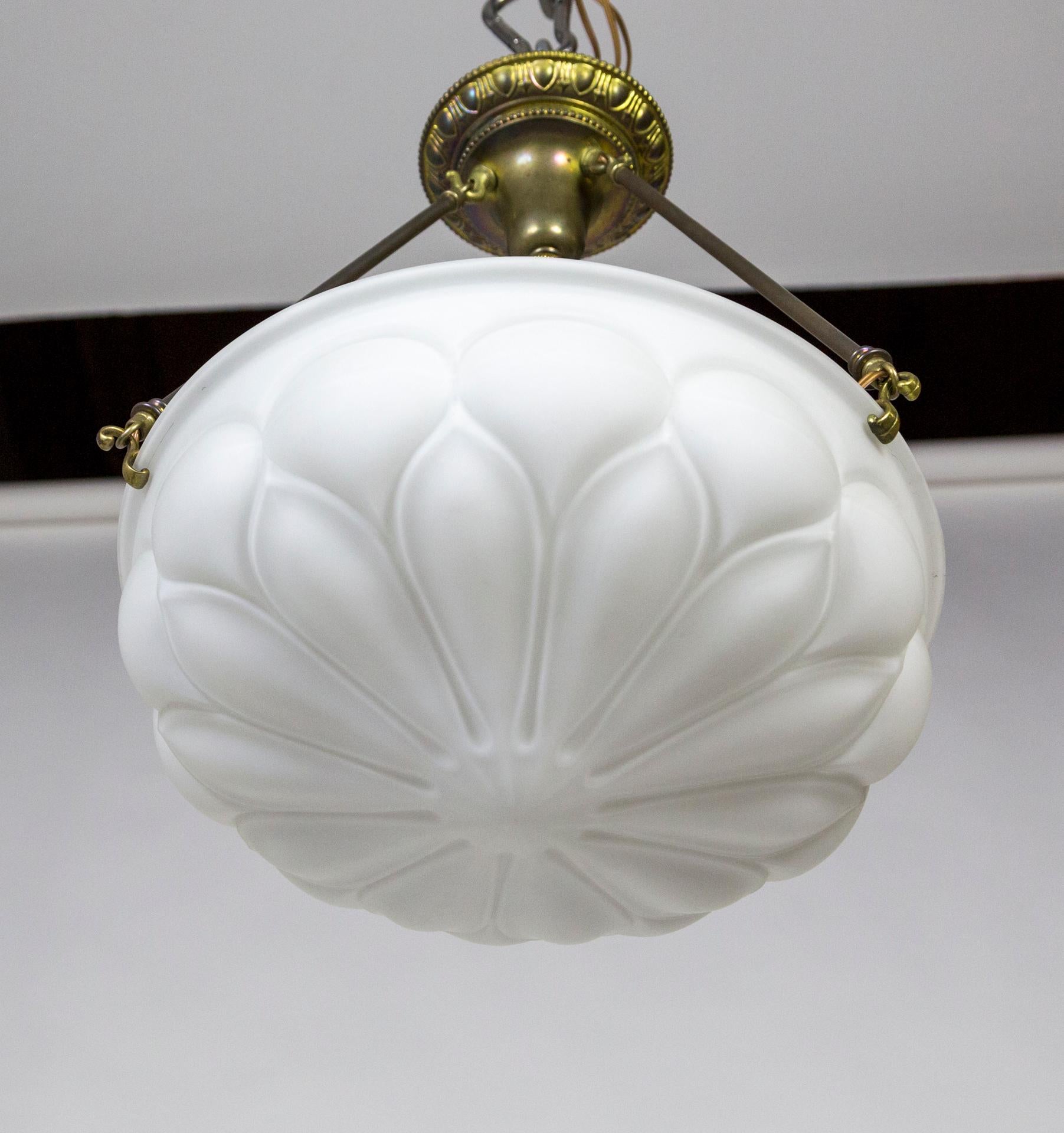 antique milk glass pendant light