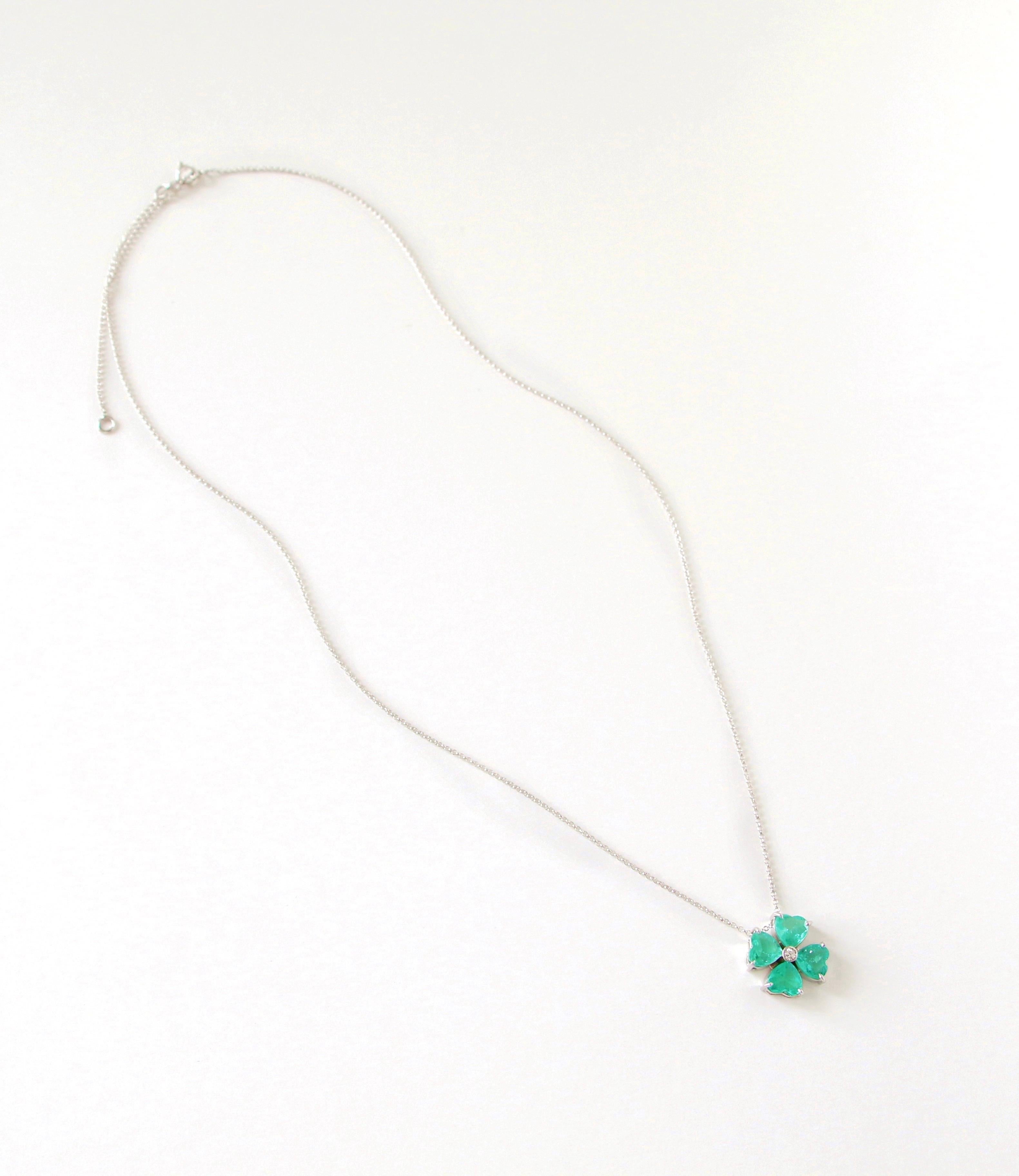 Blume Smaragd Halskette & Diamant 18kGold  2